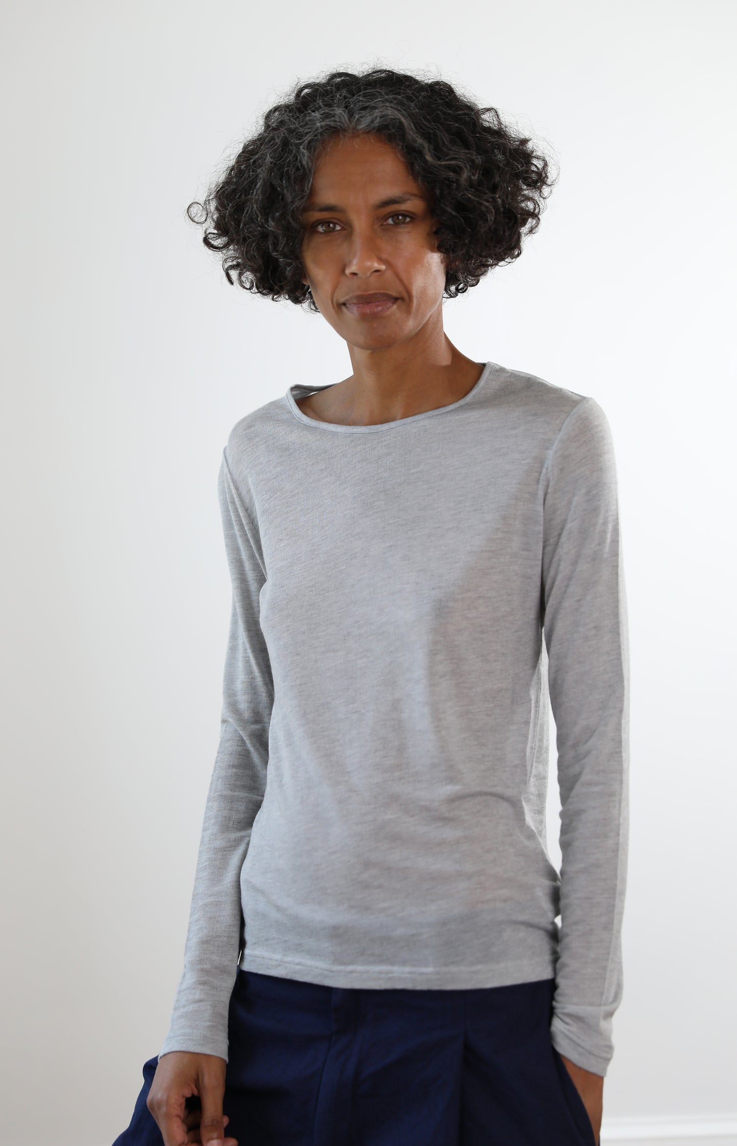 Grey Long Sleeve Jersey Tee