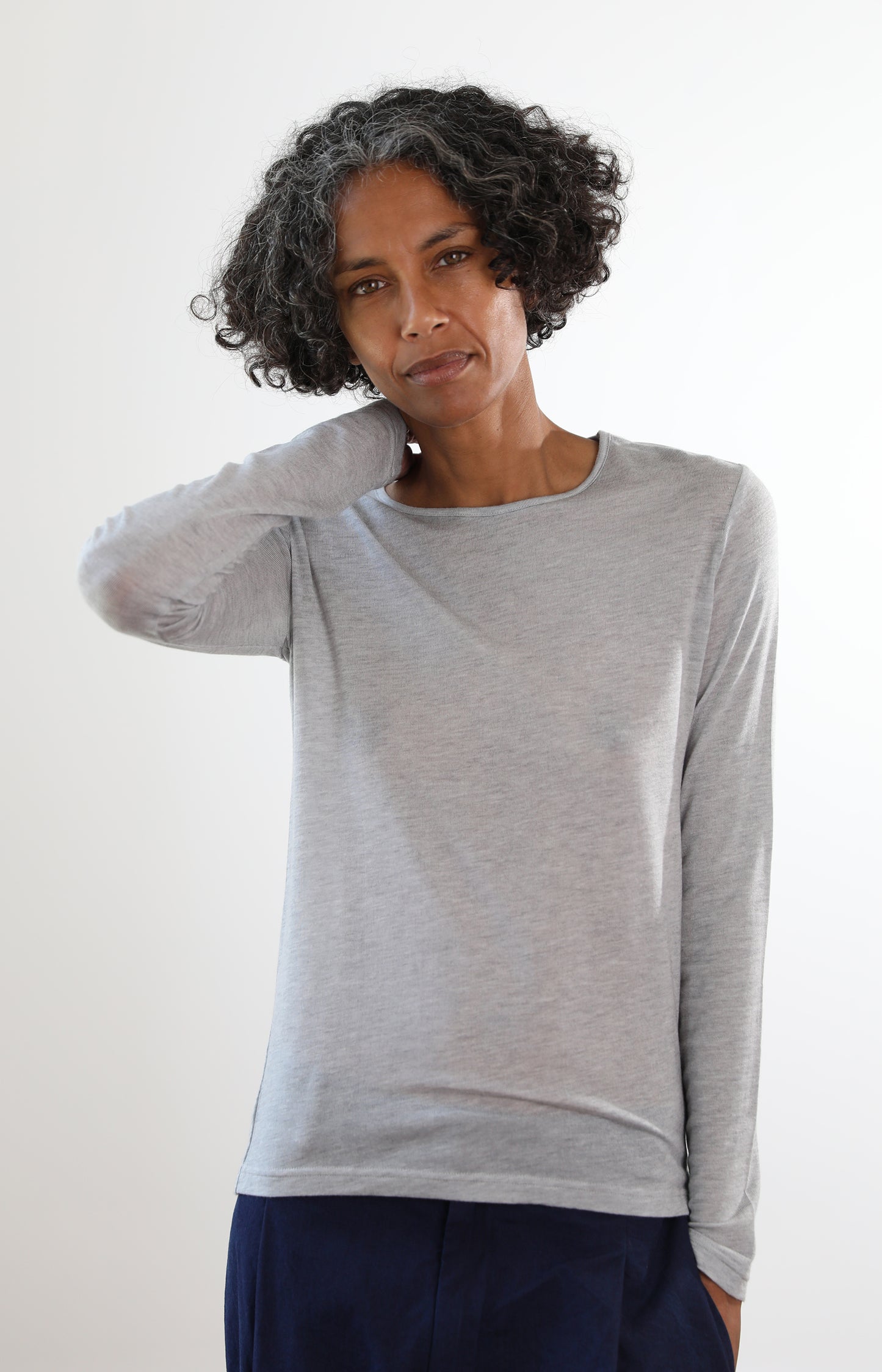 Grey Long Sleeve Jersey Tee