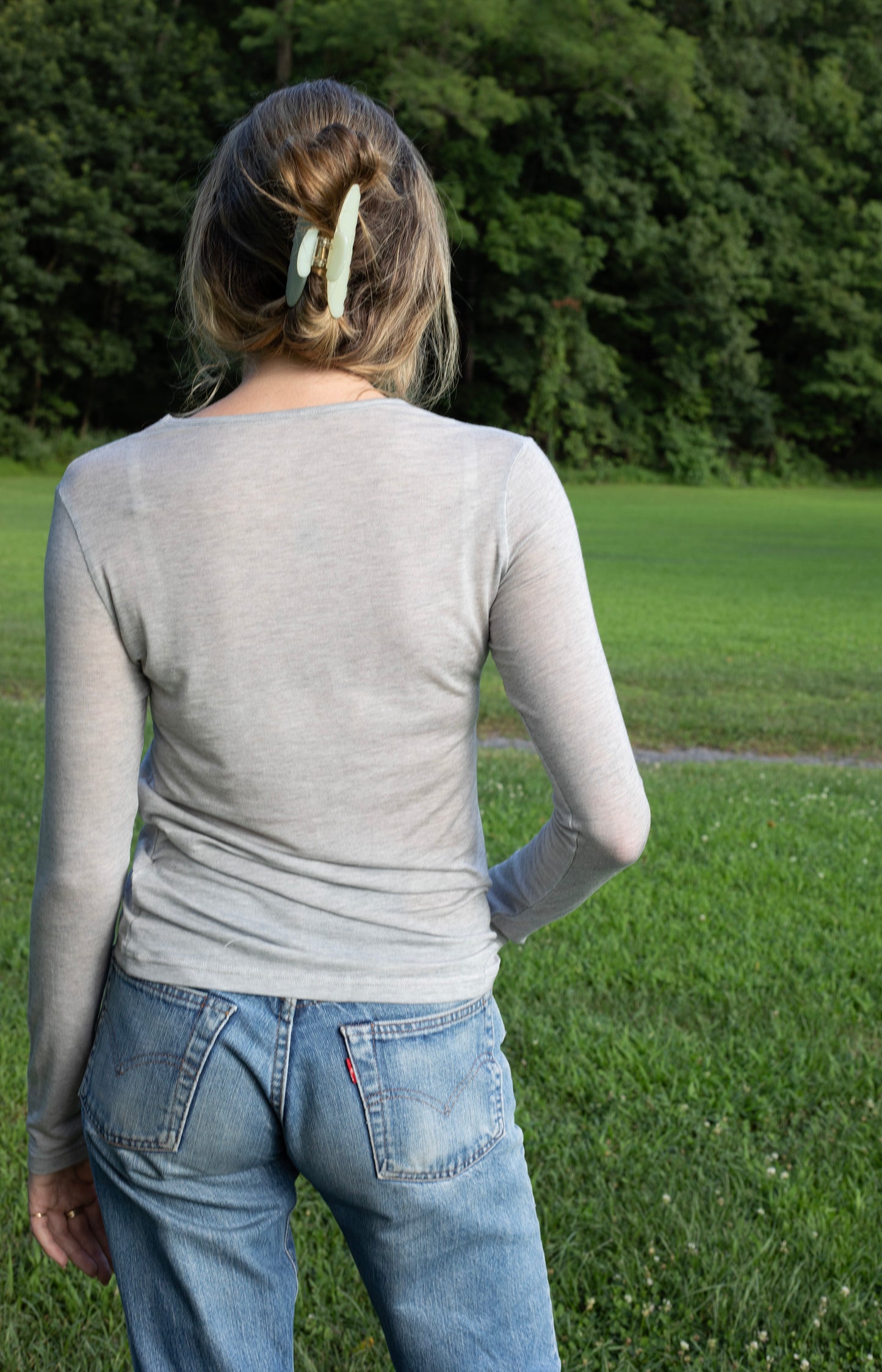 Grey Long Sleeve Jersey Tee
