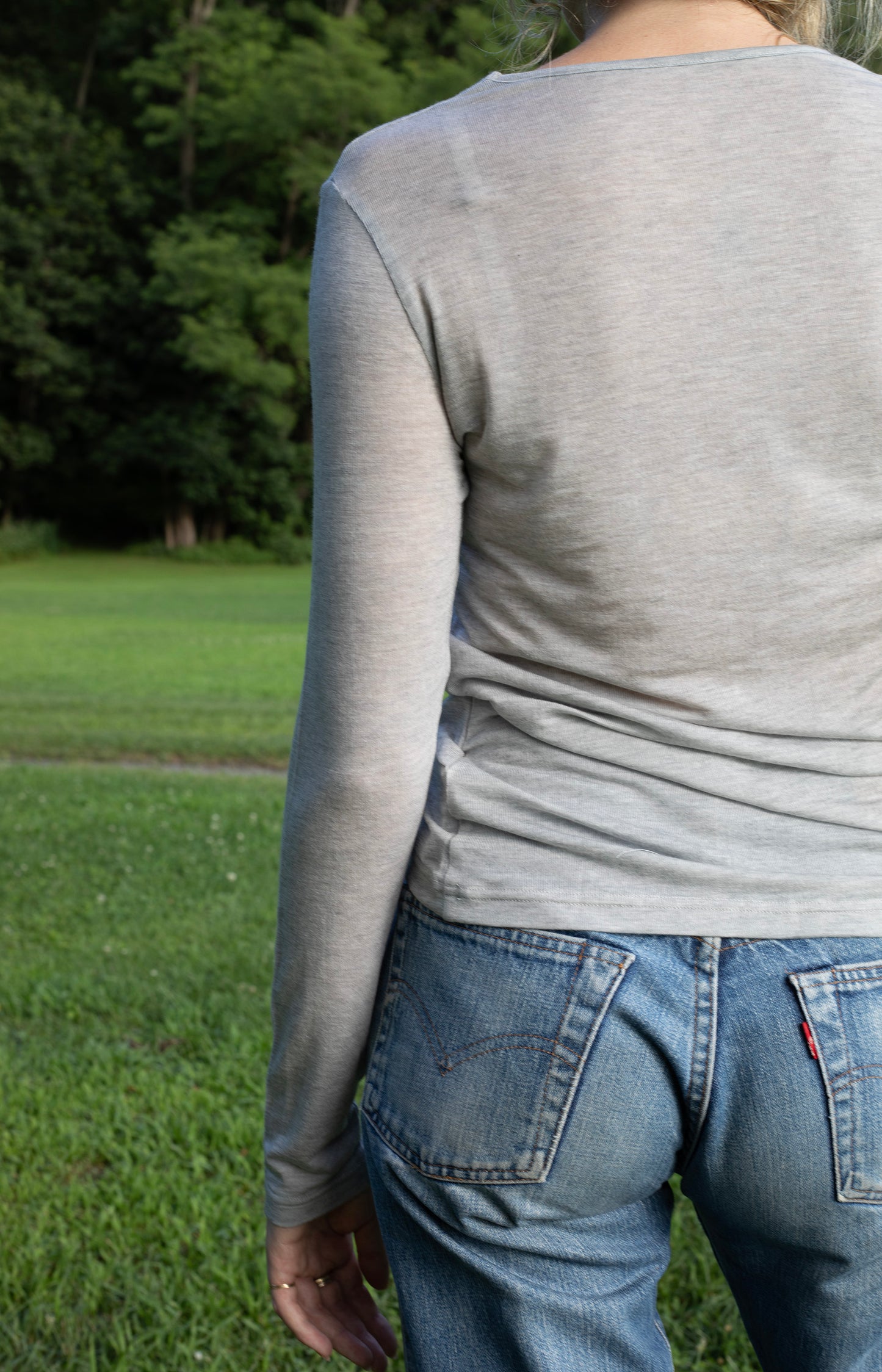 Grey Long Sleeve Jersey Tee