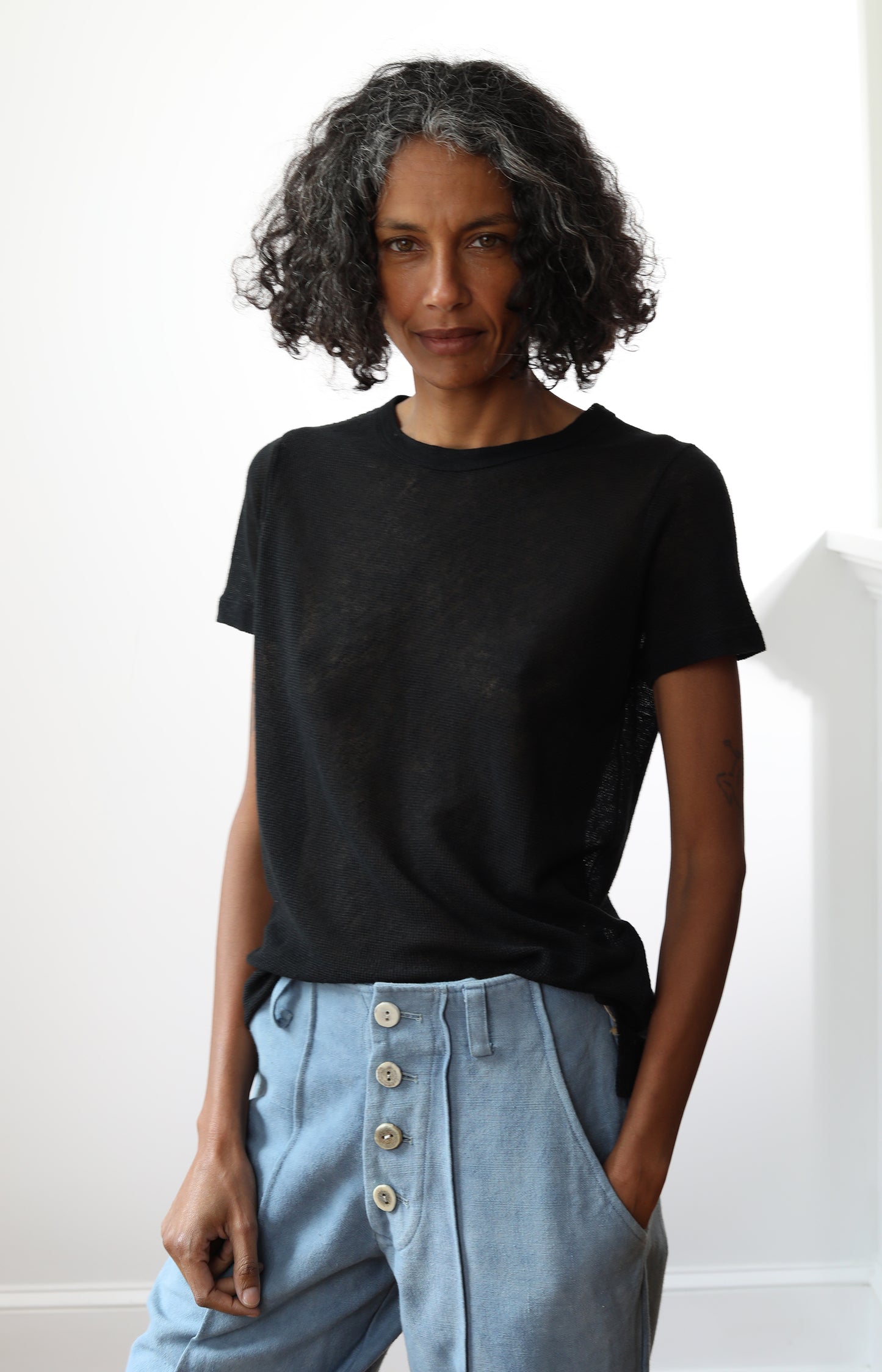 Black Hemp Crew Tee