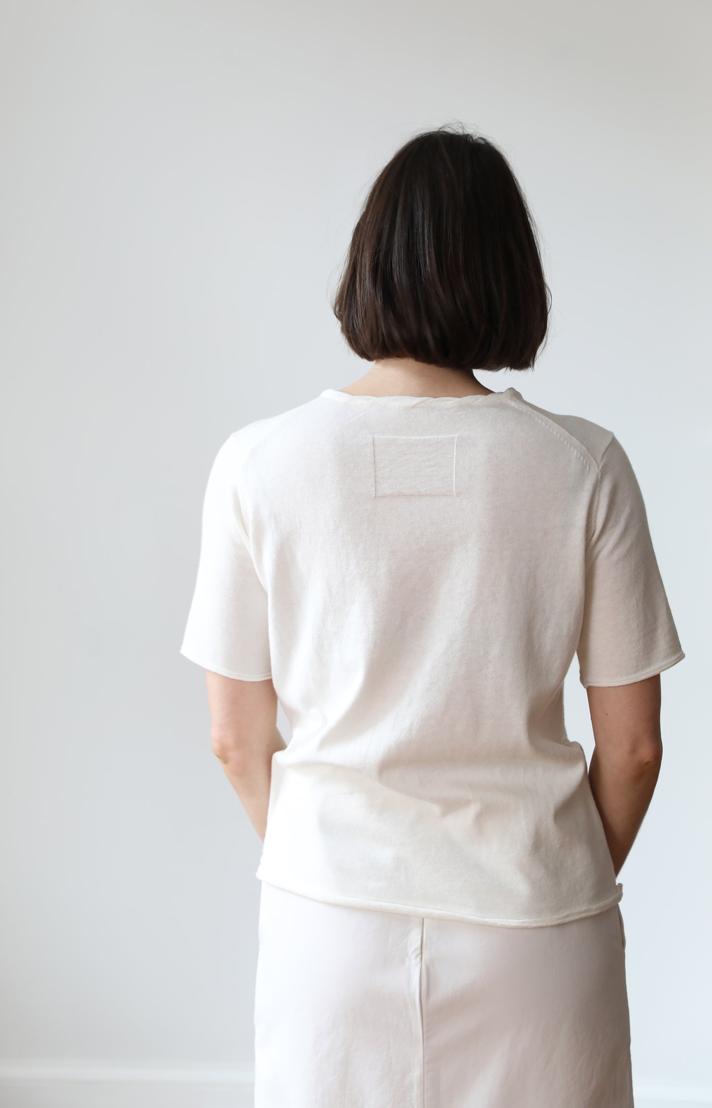 White Cotton Cashmere Tee