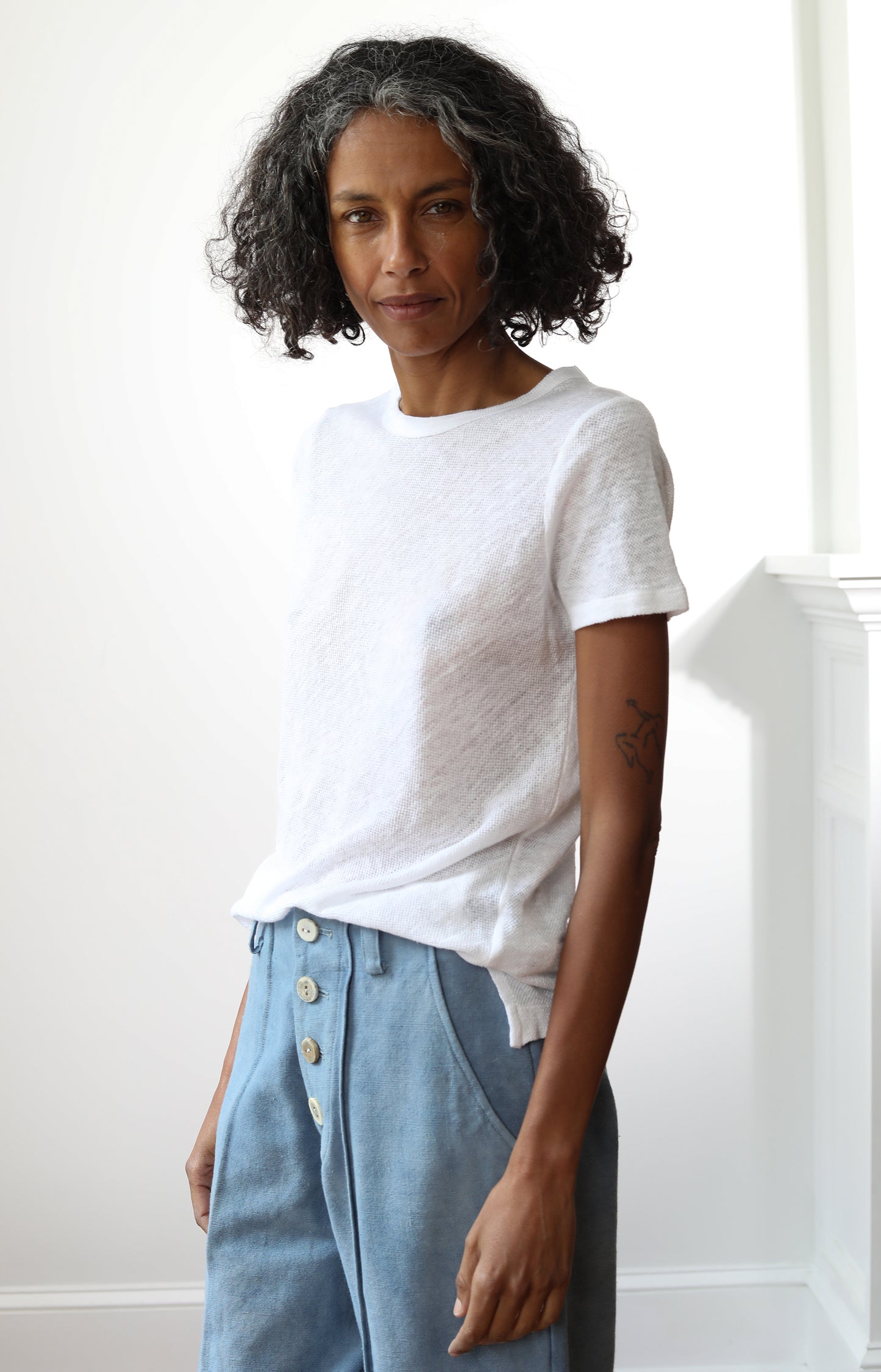 White Hemp Crew Tee