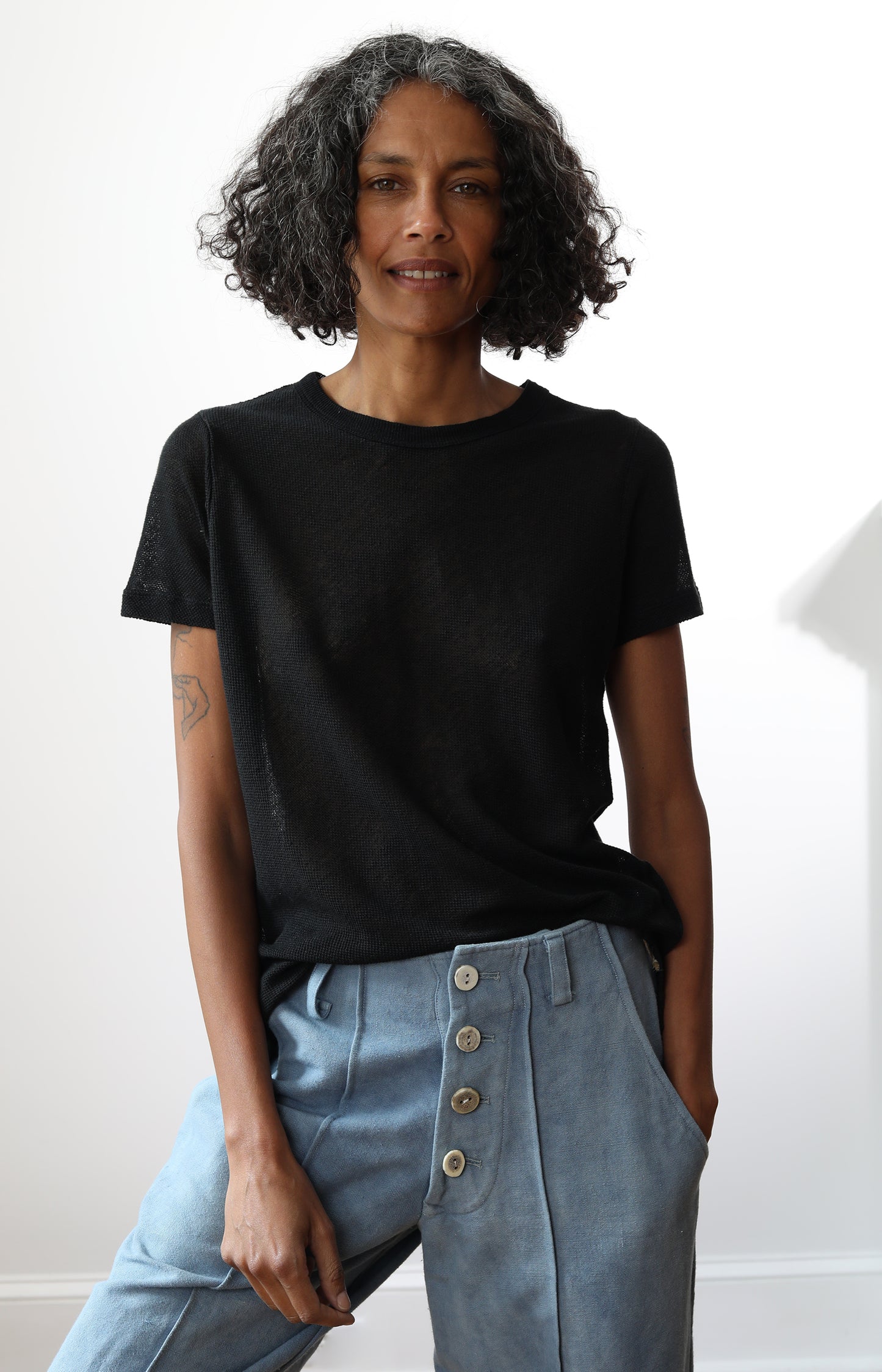 Black Hemp Crew Tee