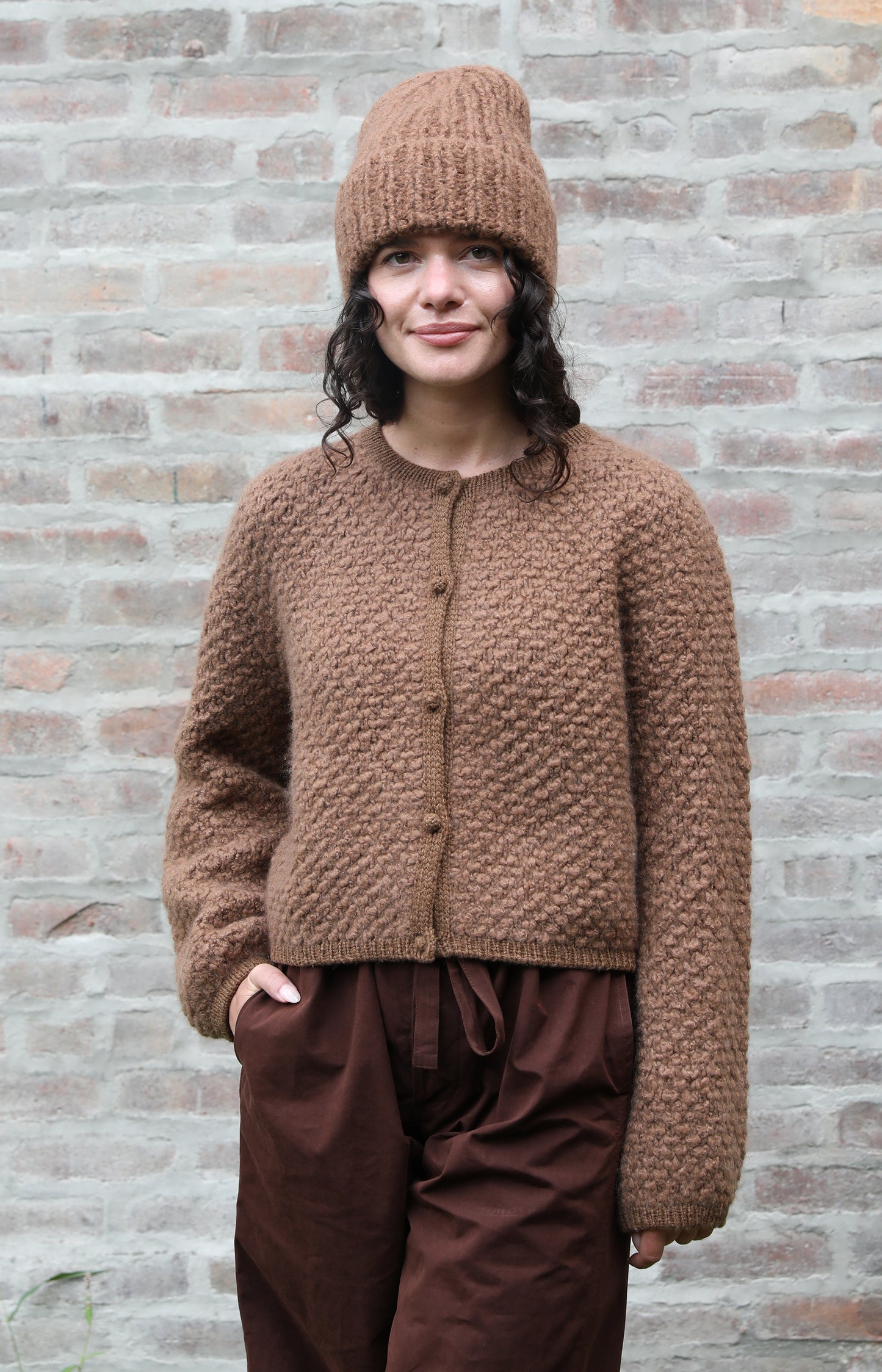 Cognac Cashmere & Silk Patti Beanie