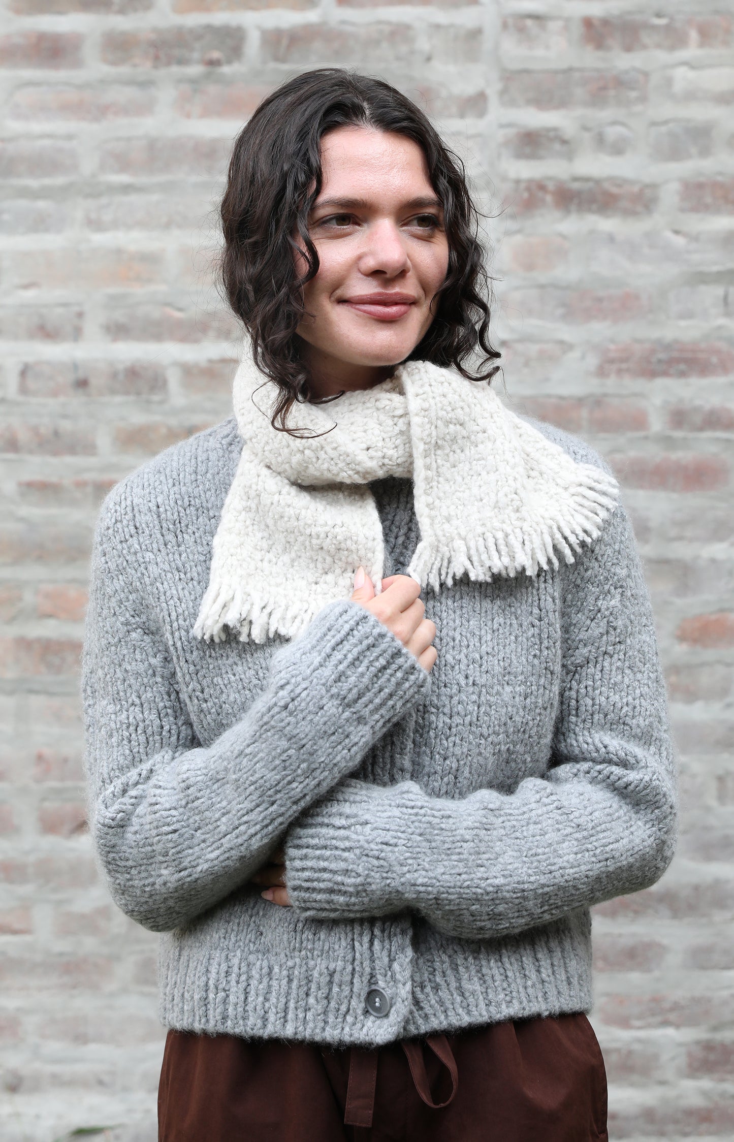 Ivory Maria Cashmere & Silk Scarf