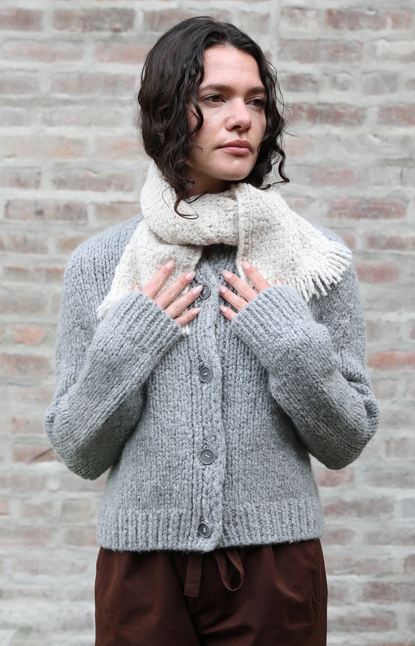 Ivory Maria Cashmere & Silk Scarf