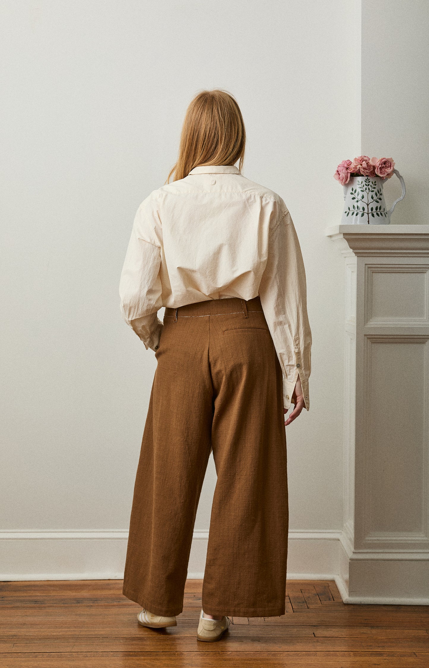 Ochre Pinstripe Kassel Trousers