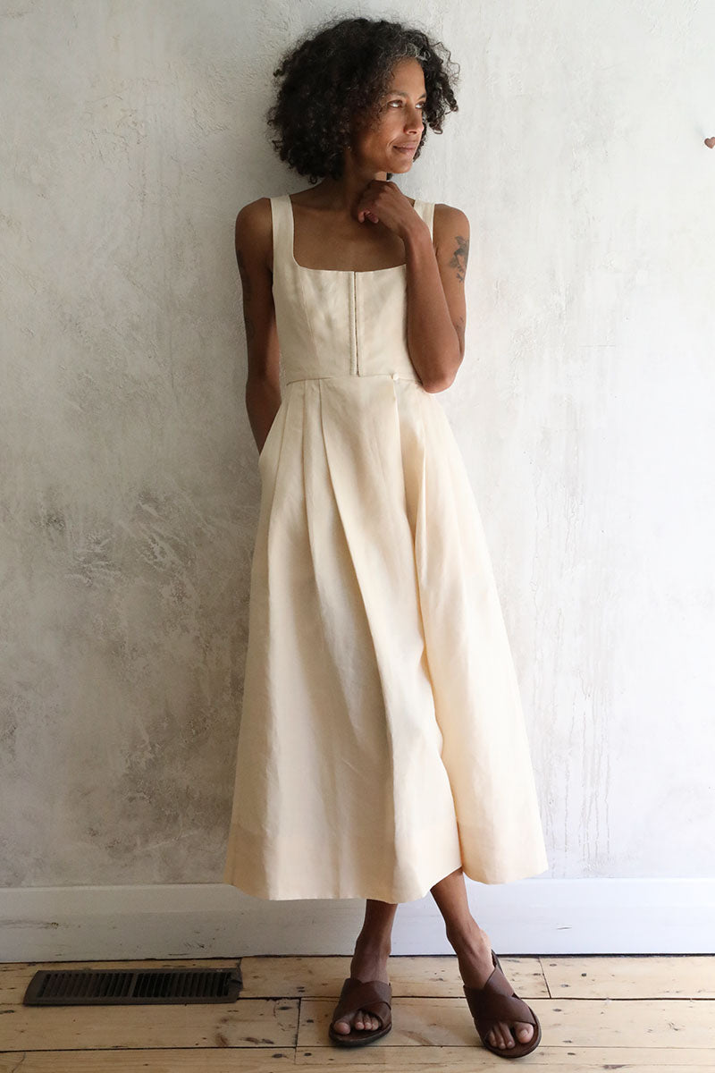 Ivory Irish Linen CN Dress