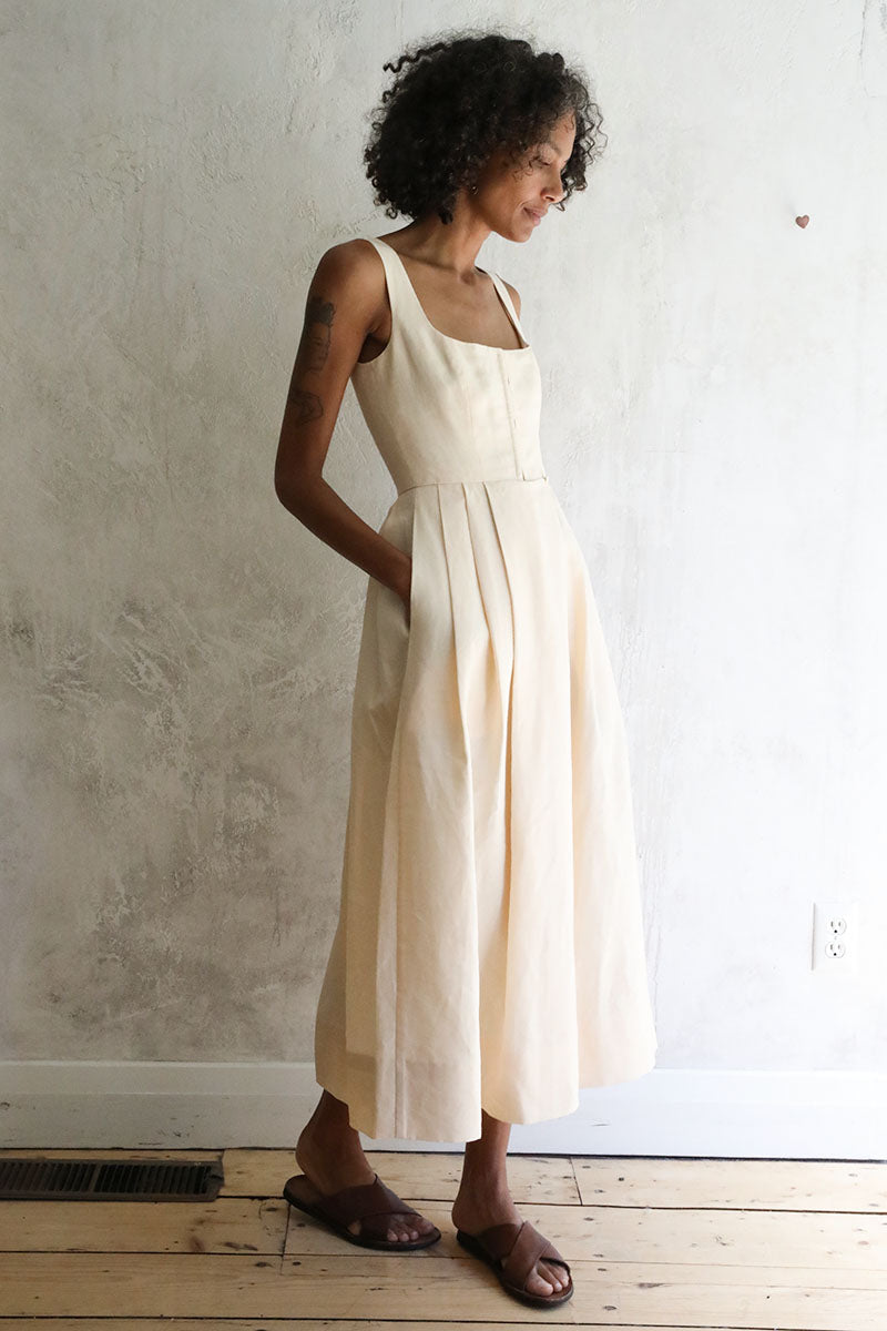 Ivory Irish Linen CN Dress