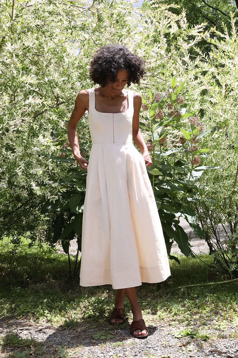 Ivory Irish Linen CN Dress