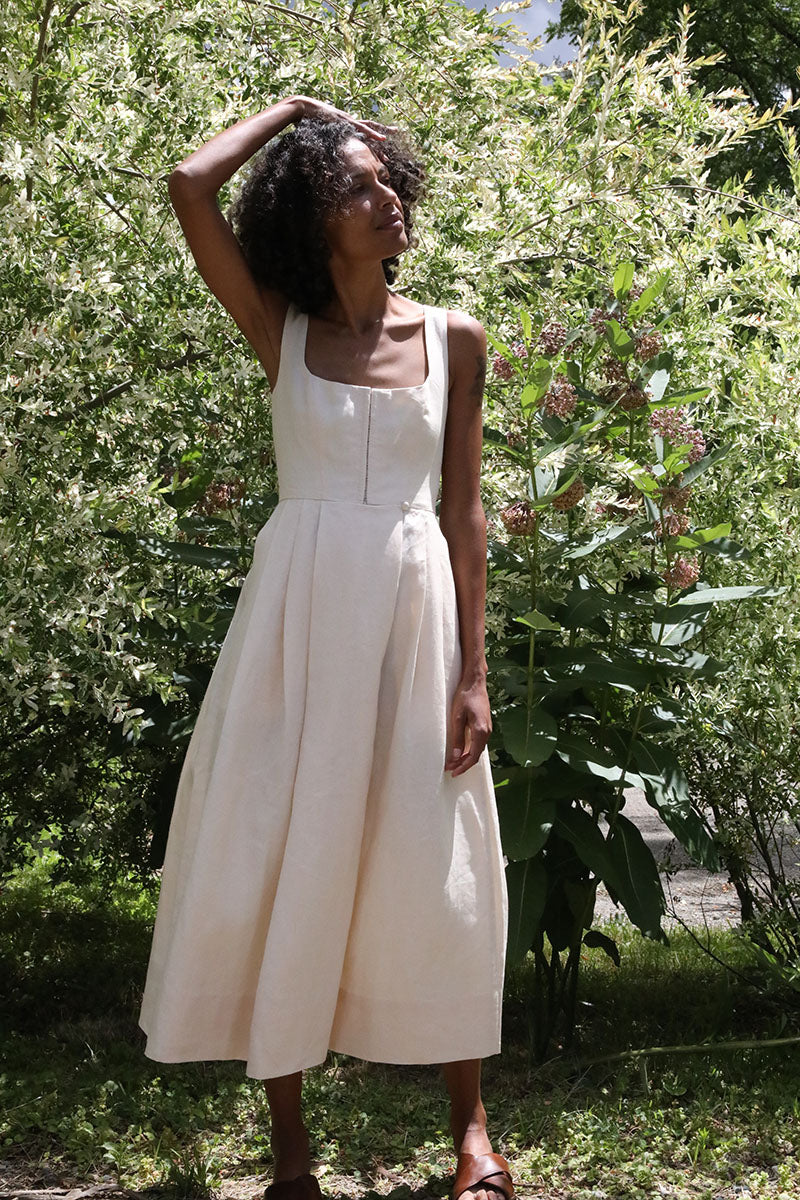 Ivory Irish Linen CN Dress
