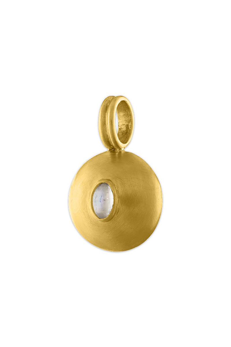 Small Rainbow Moonstone Bulla Pendant