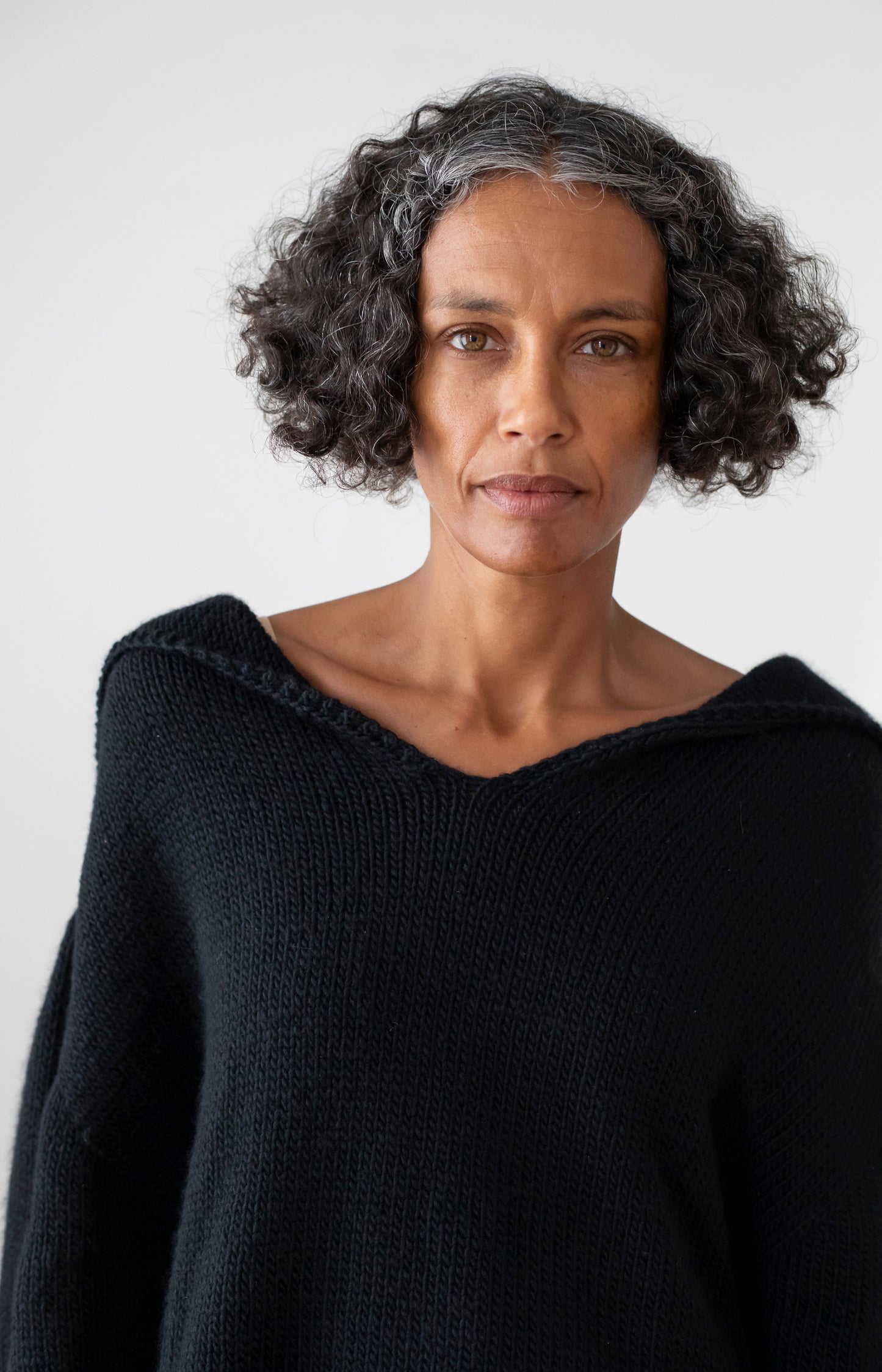 Black Merino Aviator Sweater