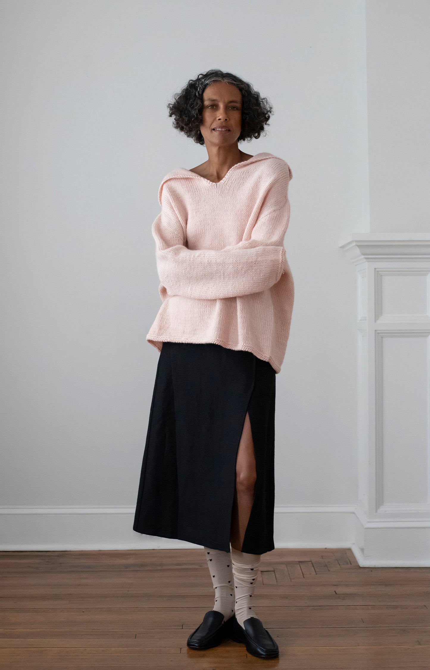 Baby Pink Merino Aviator Sweater
