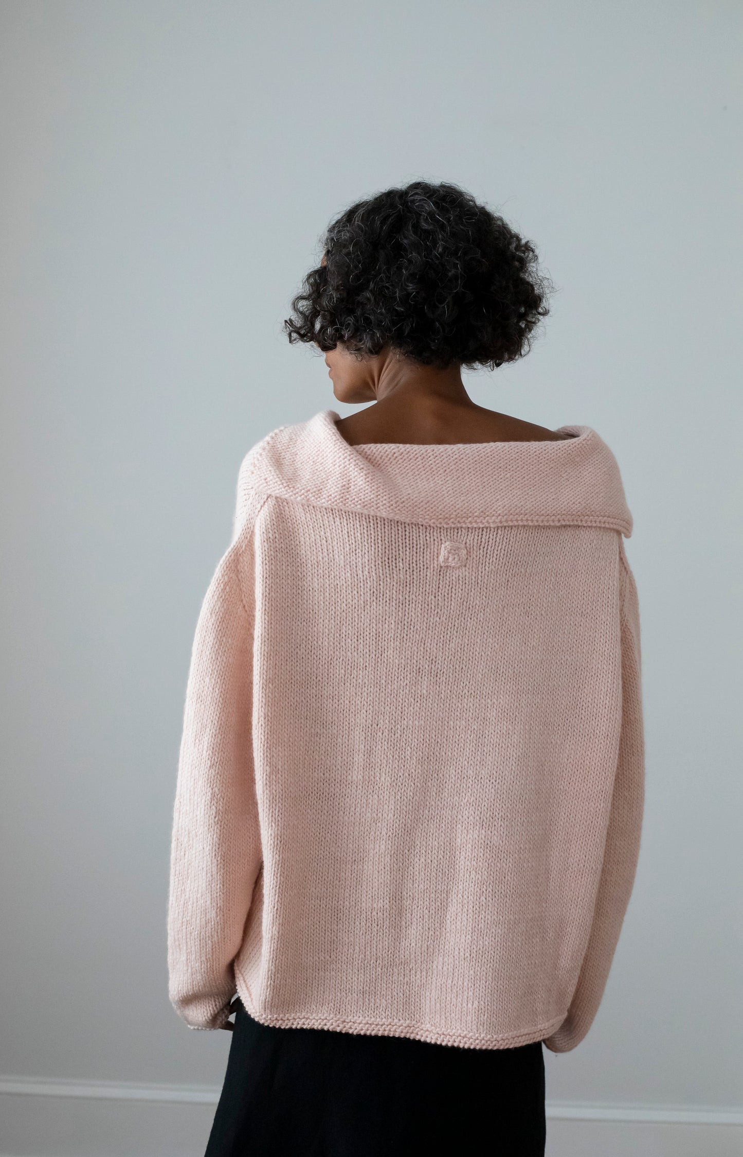 Baby Pink Merino Aviator Sweater