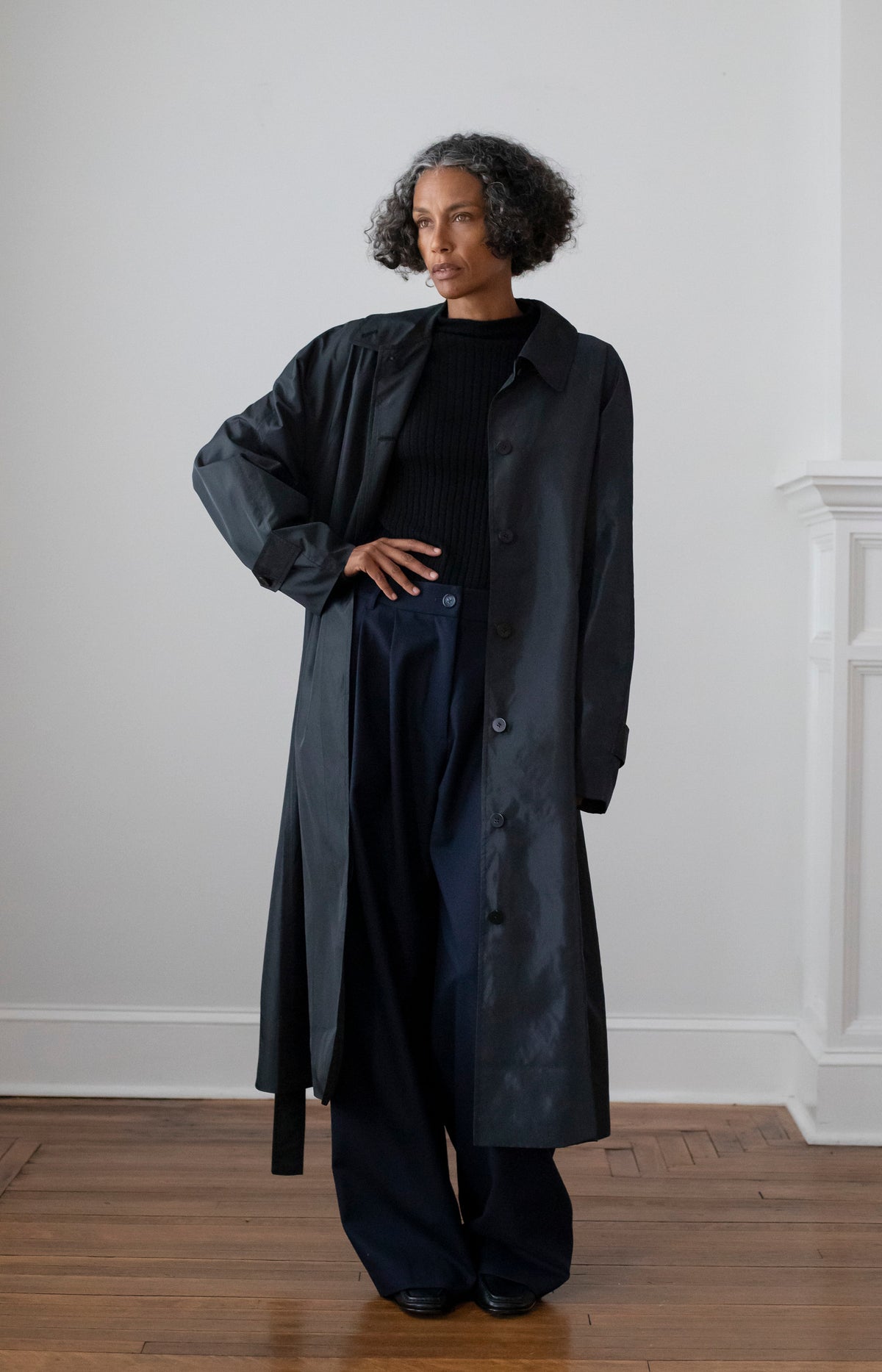 Black Cohen Trench Coat