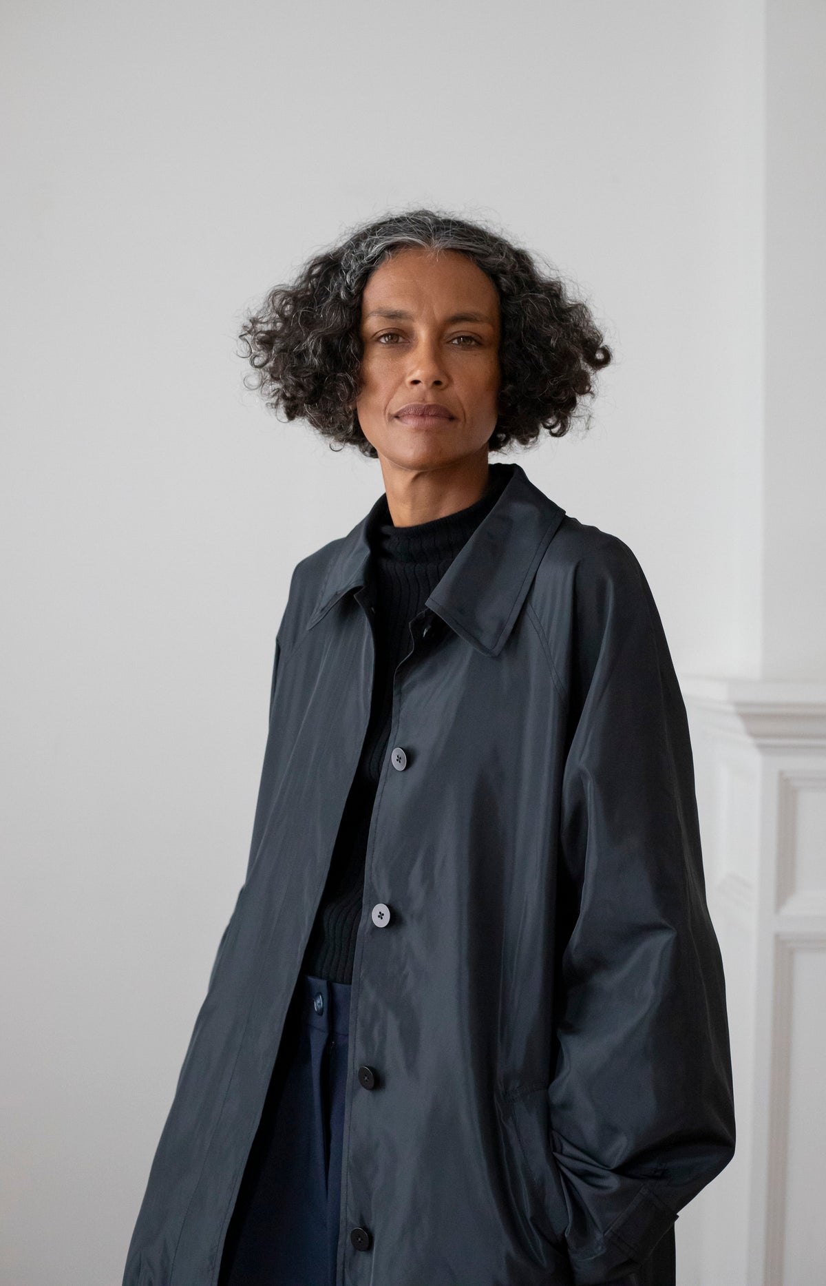 Black Cohen Trench Coat