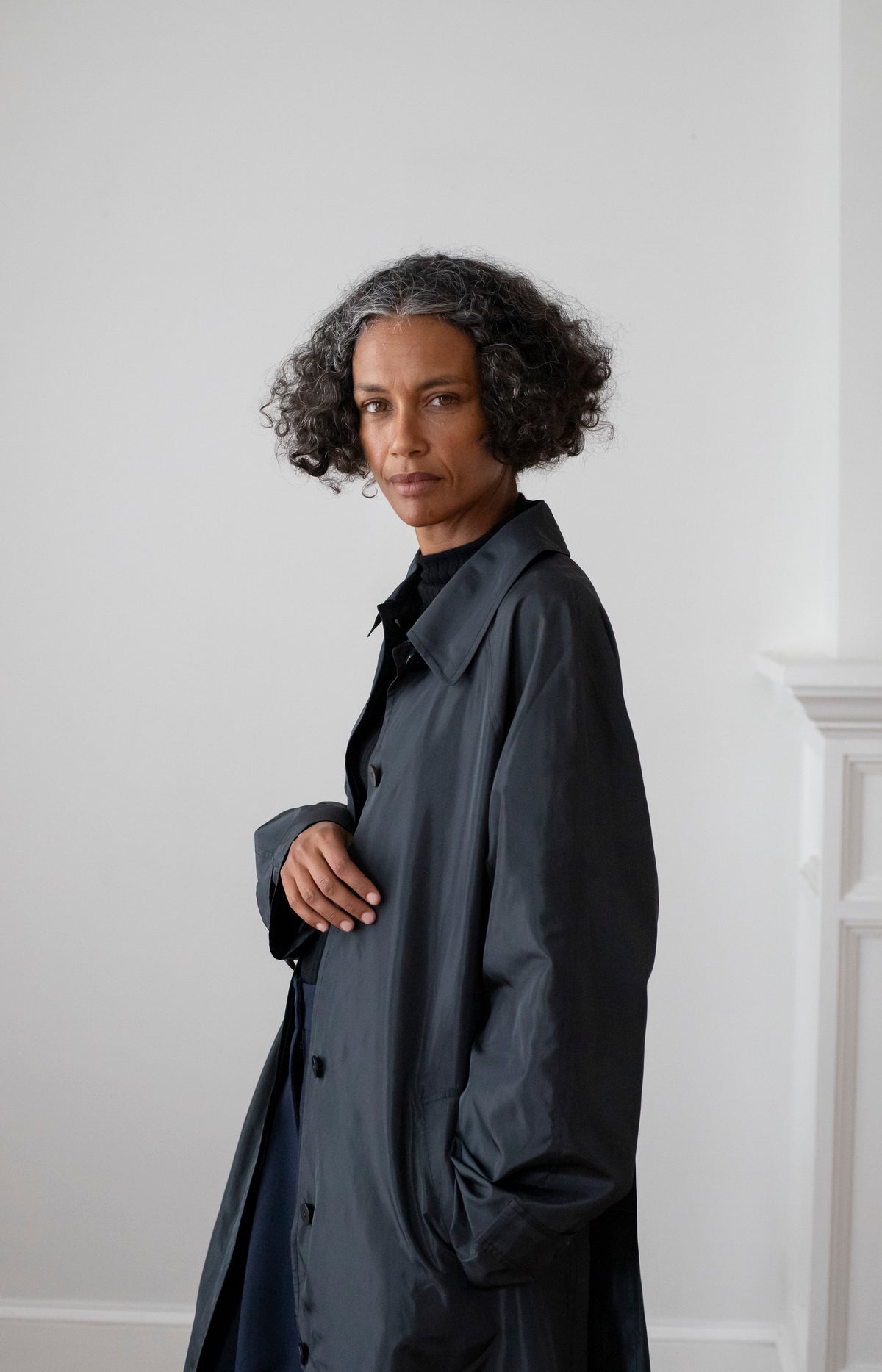 Black Cohen Trench Coat