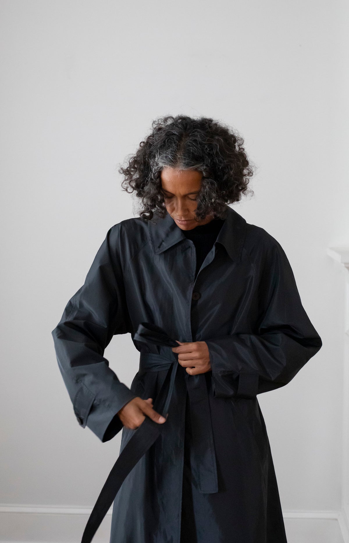 Black Cohen Trench Coat