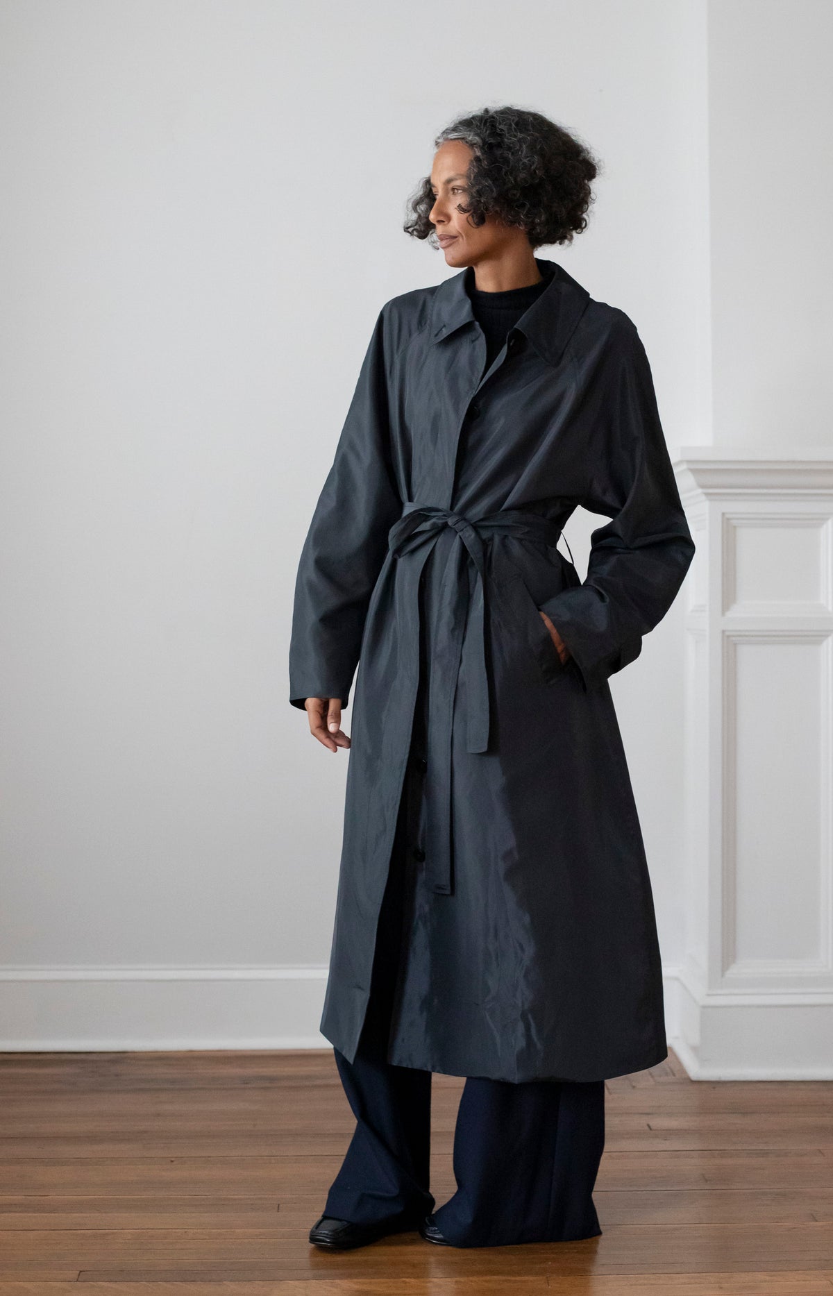 Black Cohen Trench Coat
