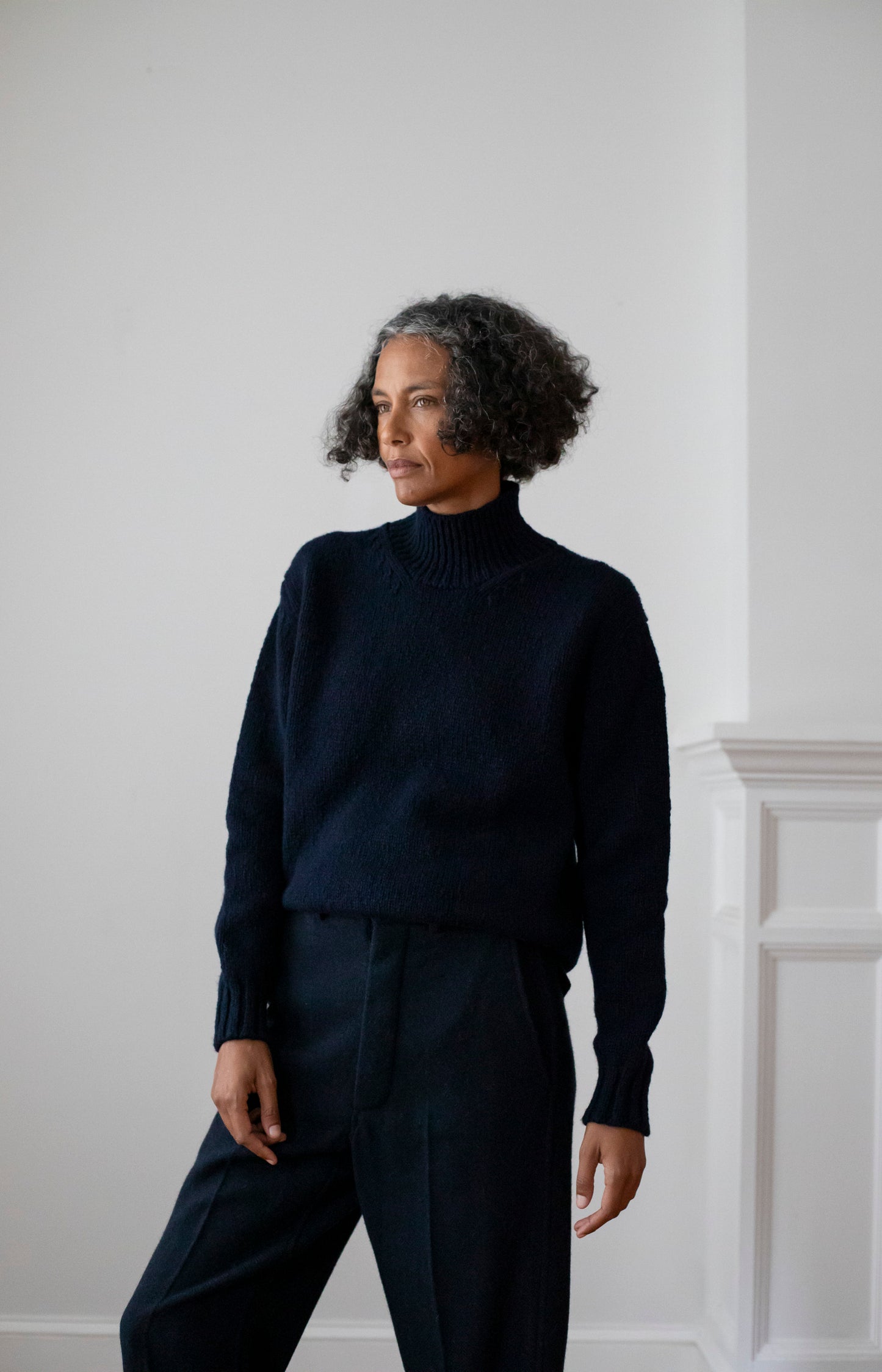 Navy Nero Mockneck Pullover