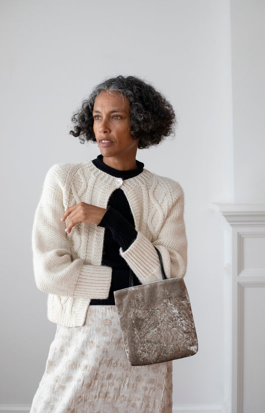 Mink Crushed Velvet Thea Bag