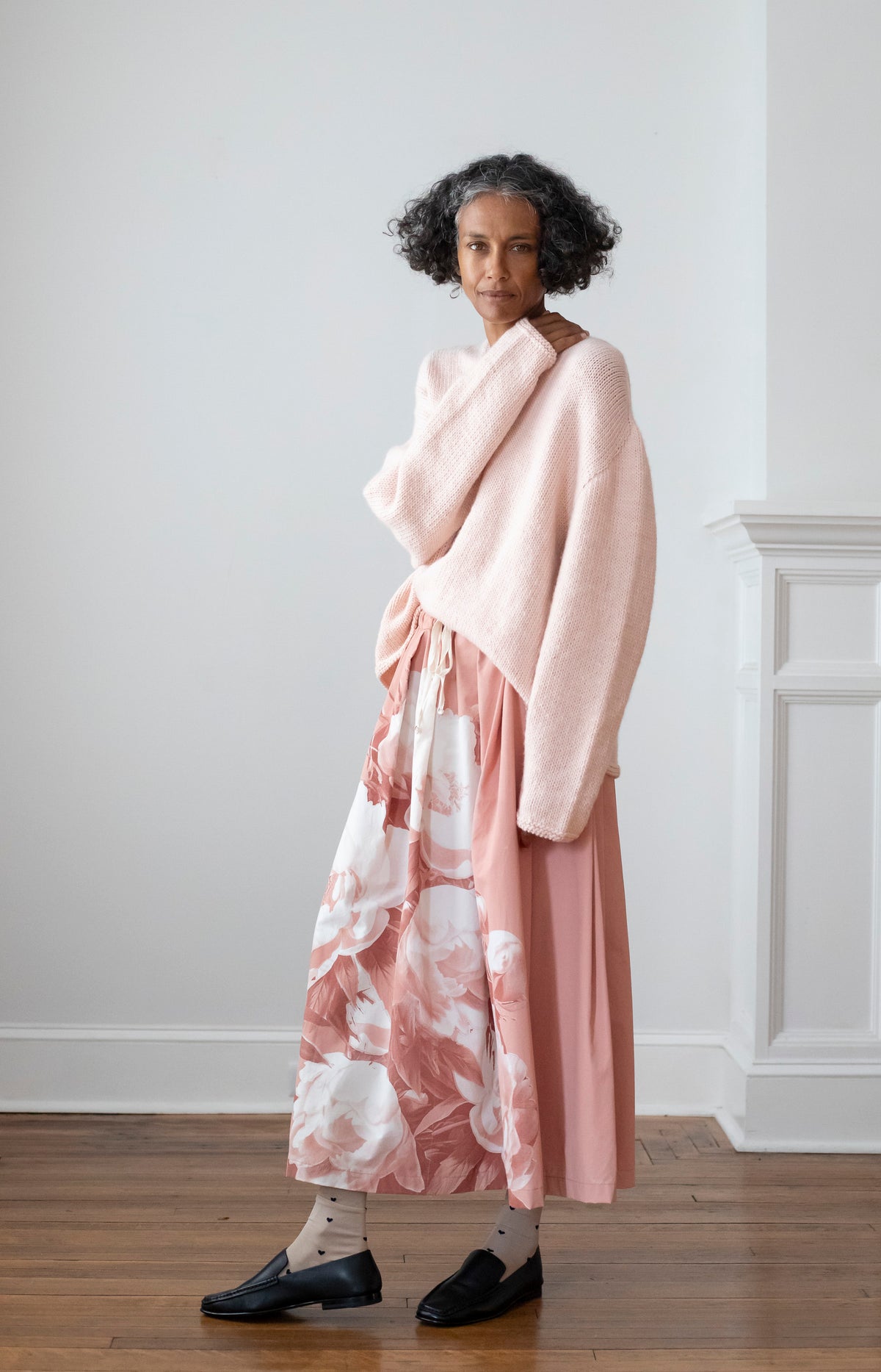 Pink Handprinted Skirt