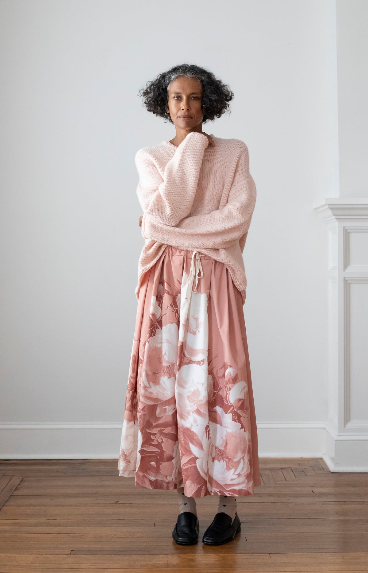Pink Handprinted Skirt