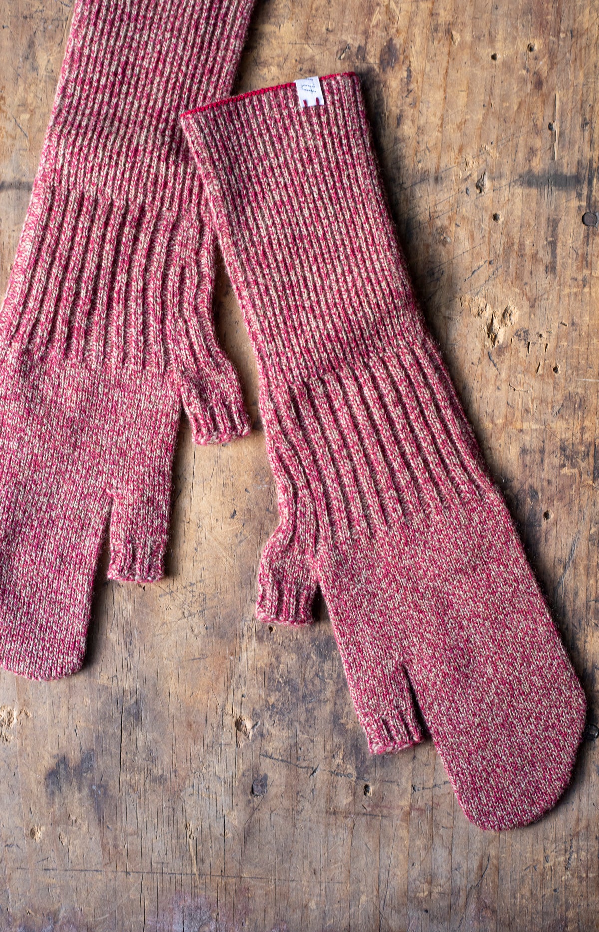 Red Mix Knit Gloves