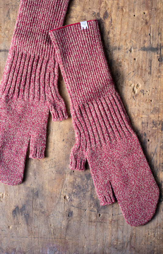 Red Mix Knit Gloves