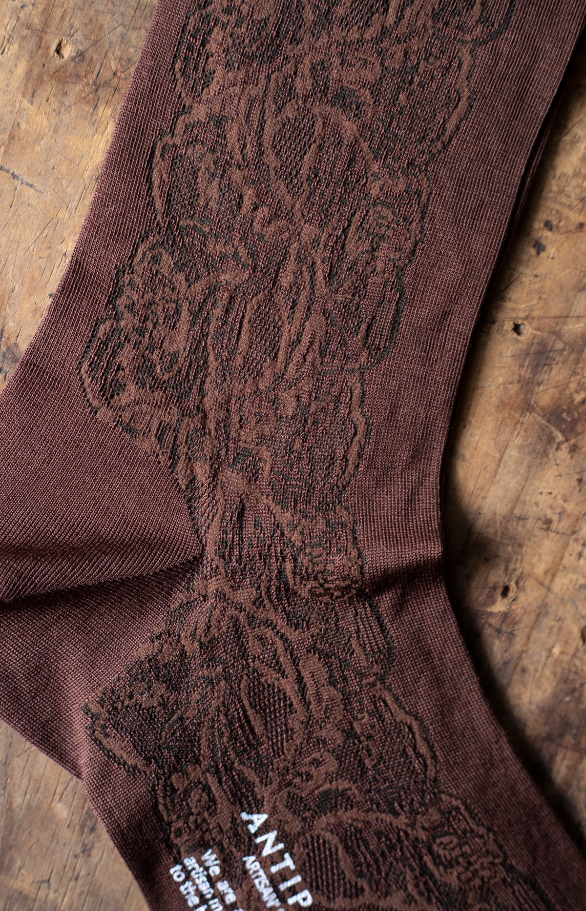 Brown Divided Lace Socks