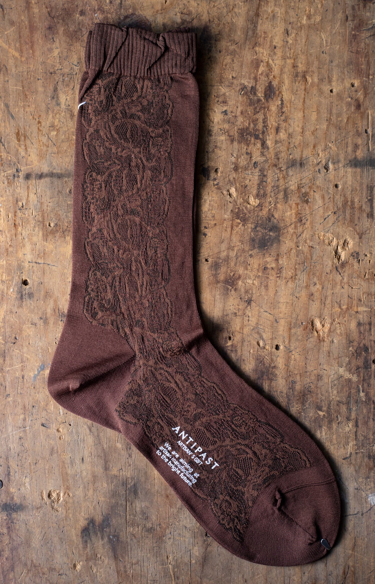 Brown Divided Lace Socks