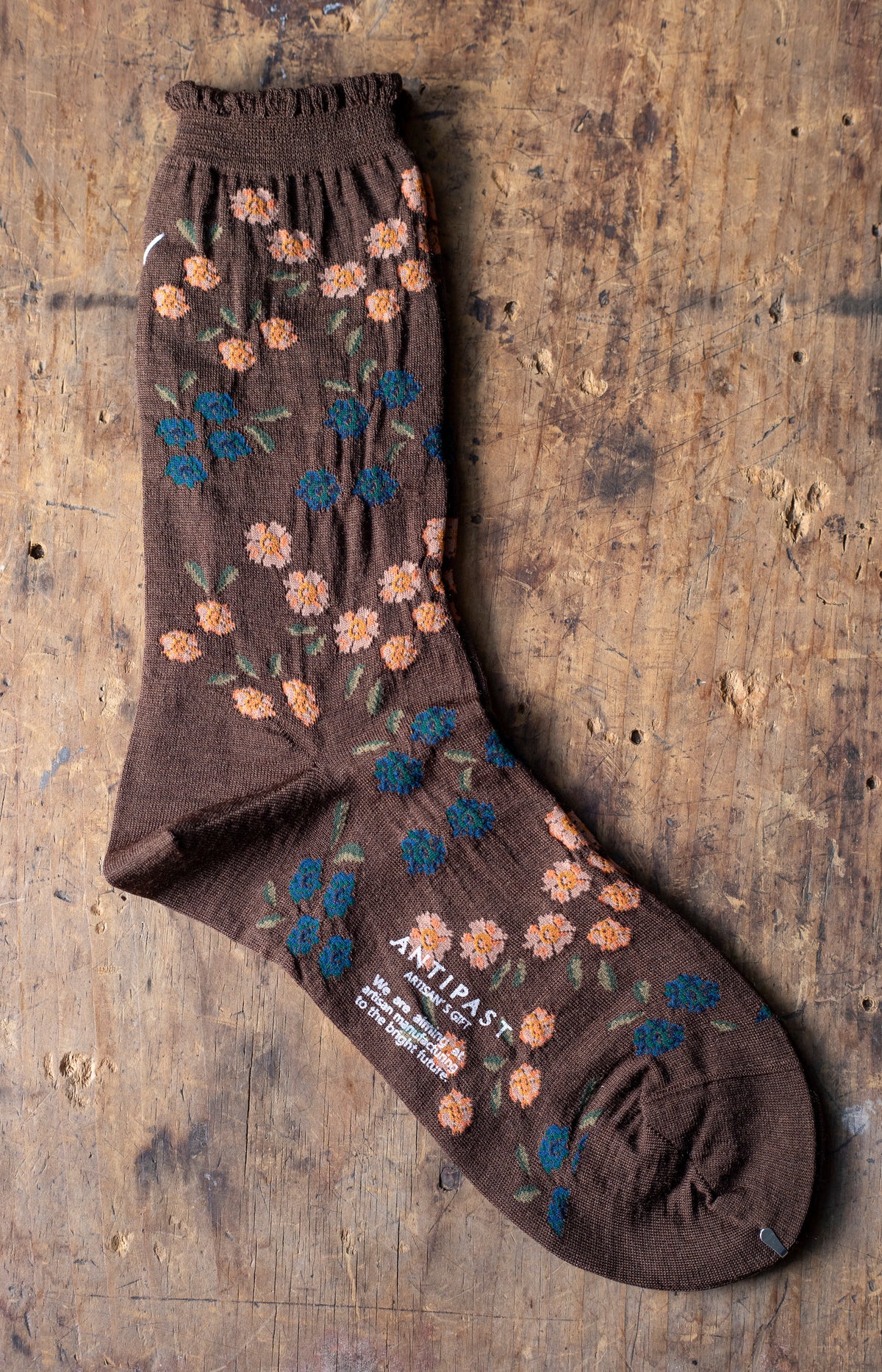 Brown Tiny Flowers Socks