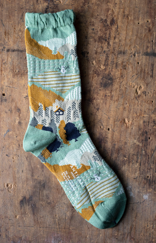 Mint Snowy Winter Socks