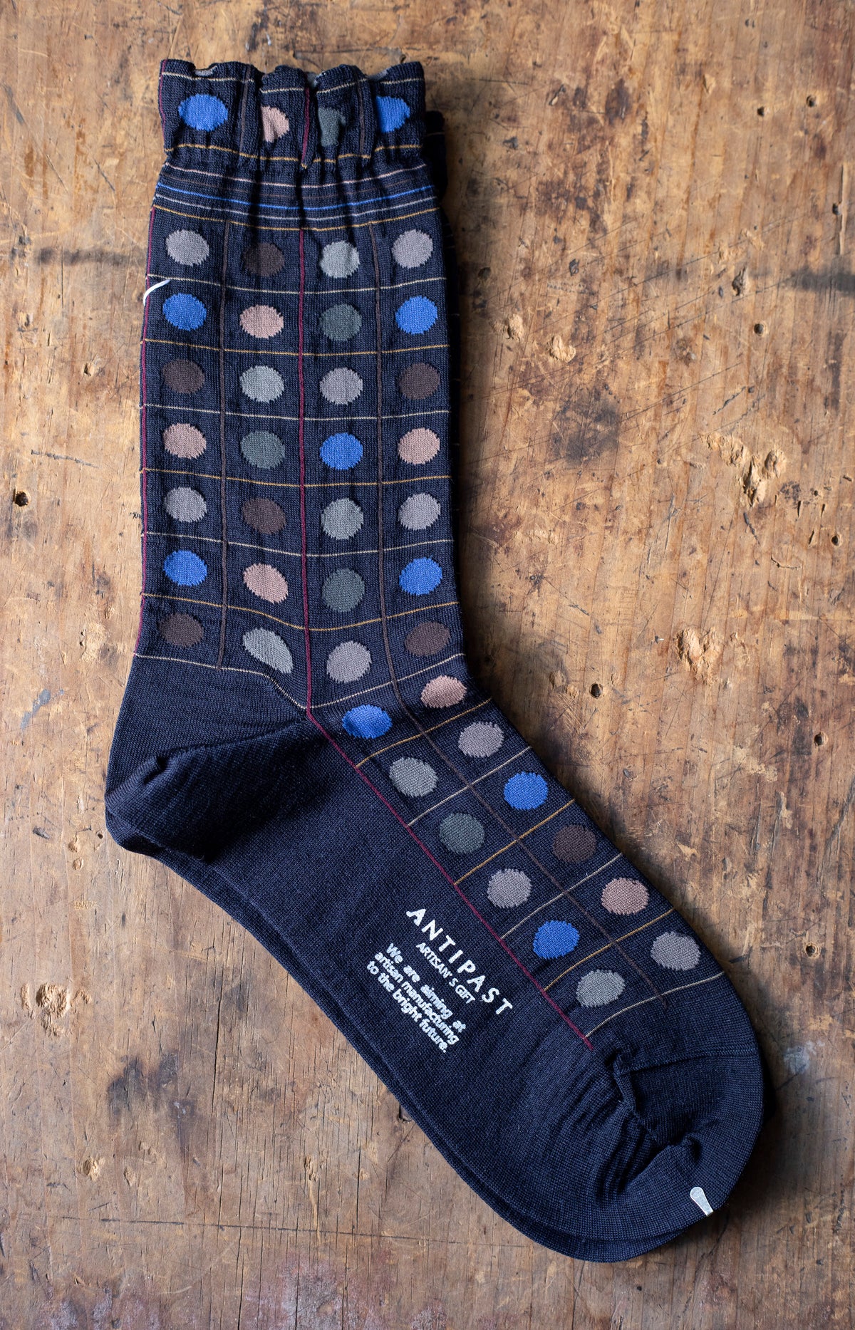 Navy Circles Socks