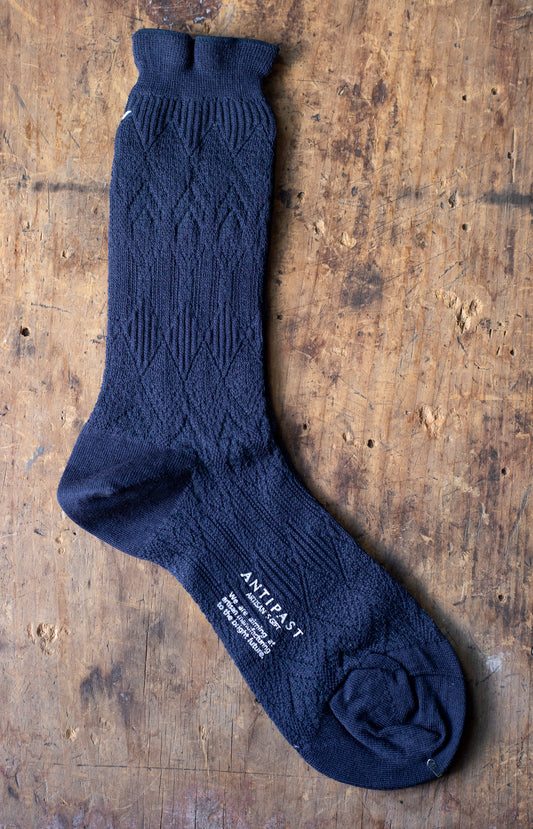 Navy Cotton Cashmere Socks