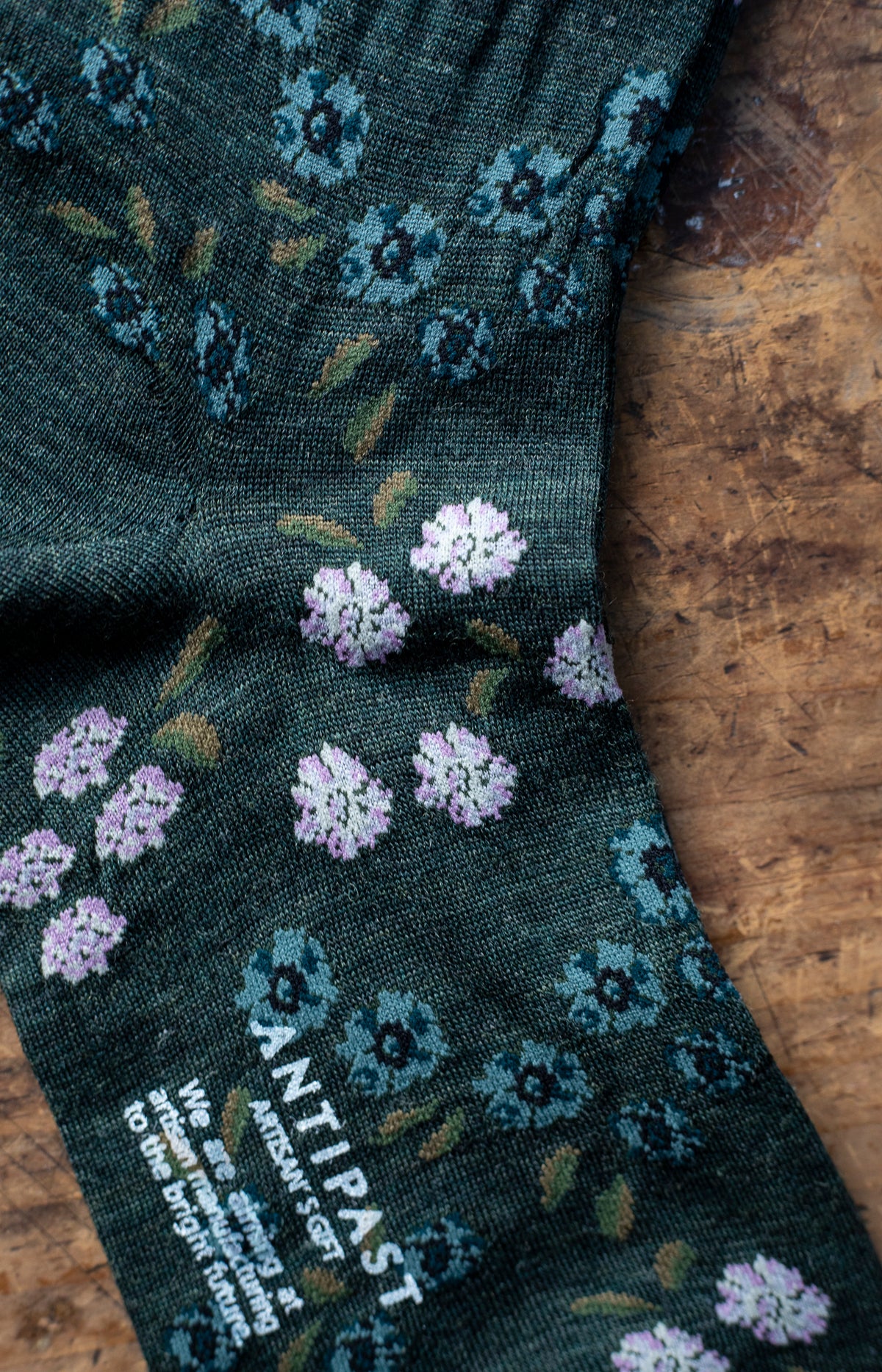 Green Tiny Flowers Socks