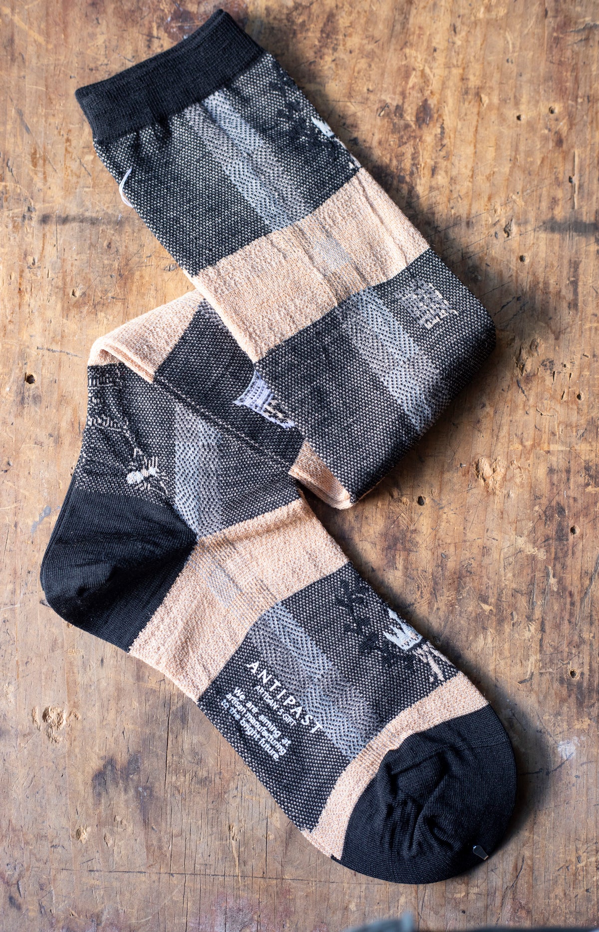 Black Darning Check Knee Socks