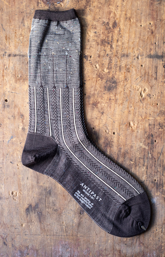 Brown Herringbone Socks