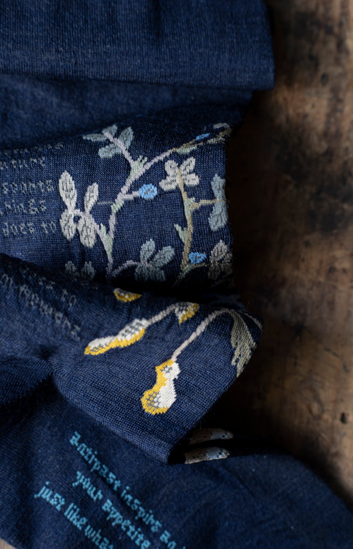 Navy Peanut Tree Knee Socks