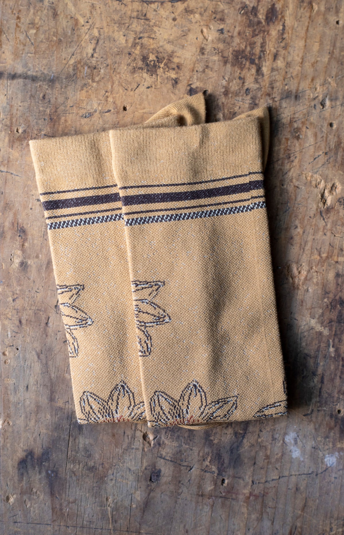 Beige Floral Compression Socks