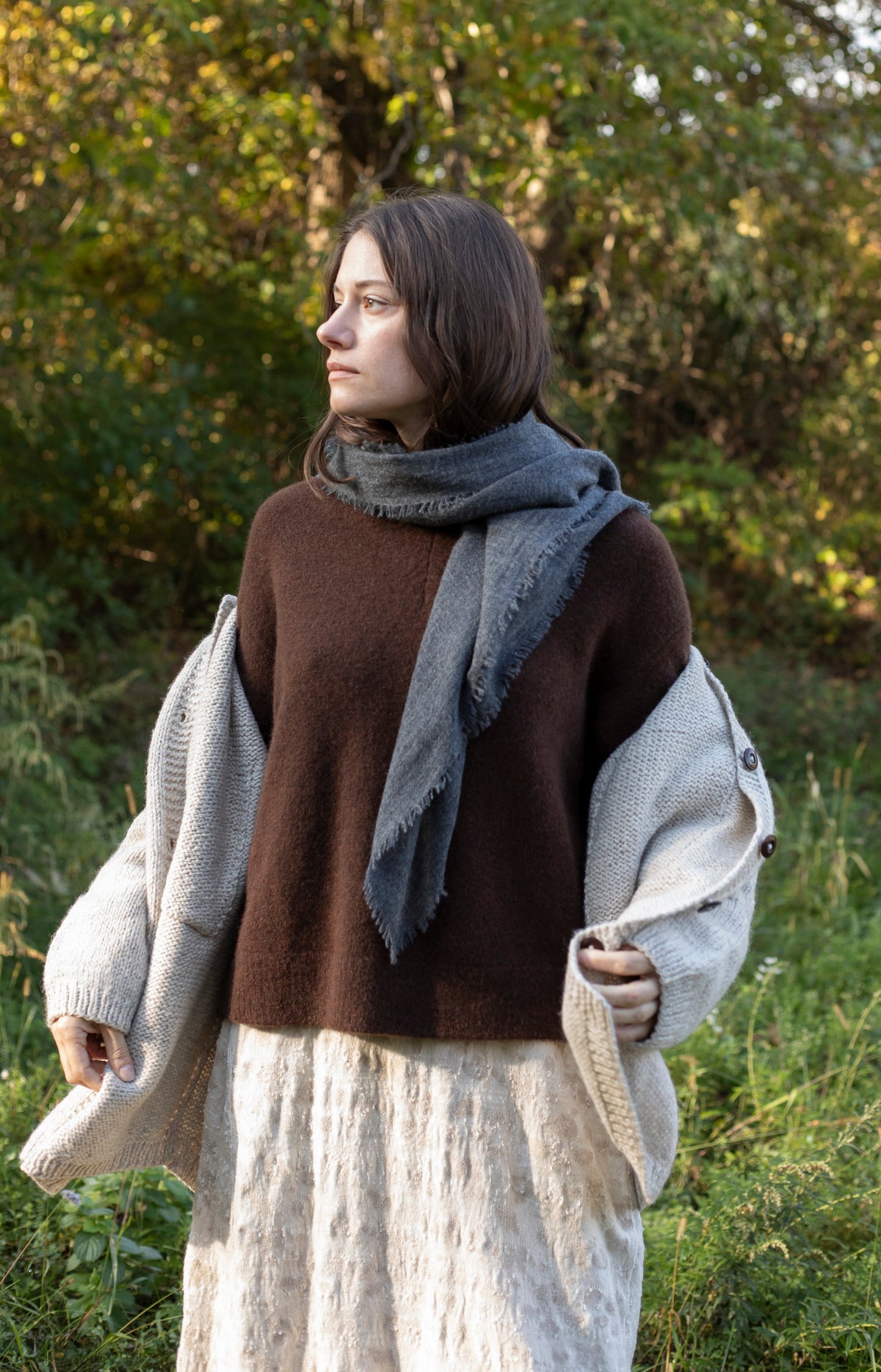Charcoal Grey Cashmere Scarf