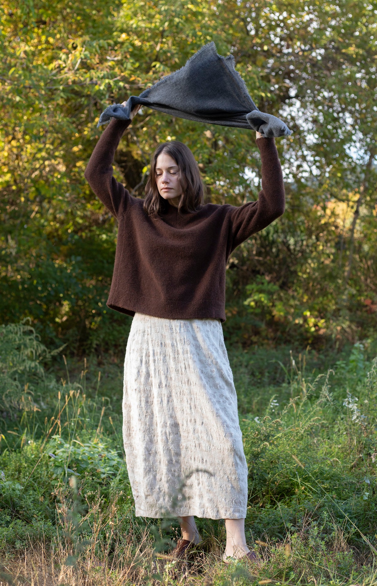 Charcoal Grey Cashmere Scarf