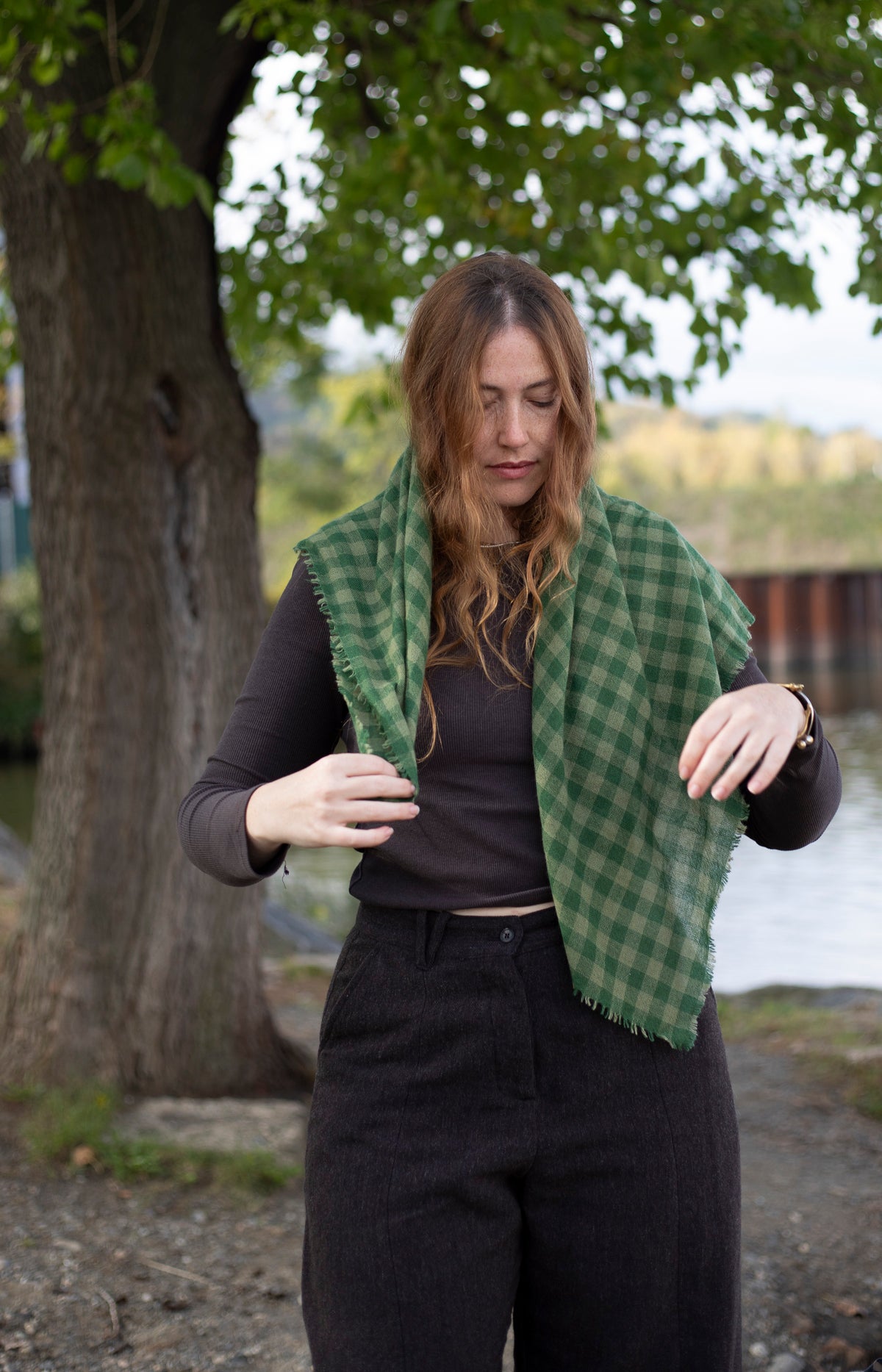 Cedar & Bay Check Cashmere Scarf