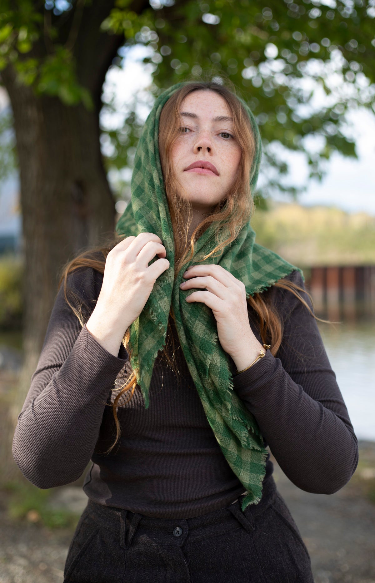Cedar & Bay Check Cashmere Scarf