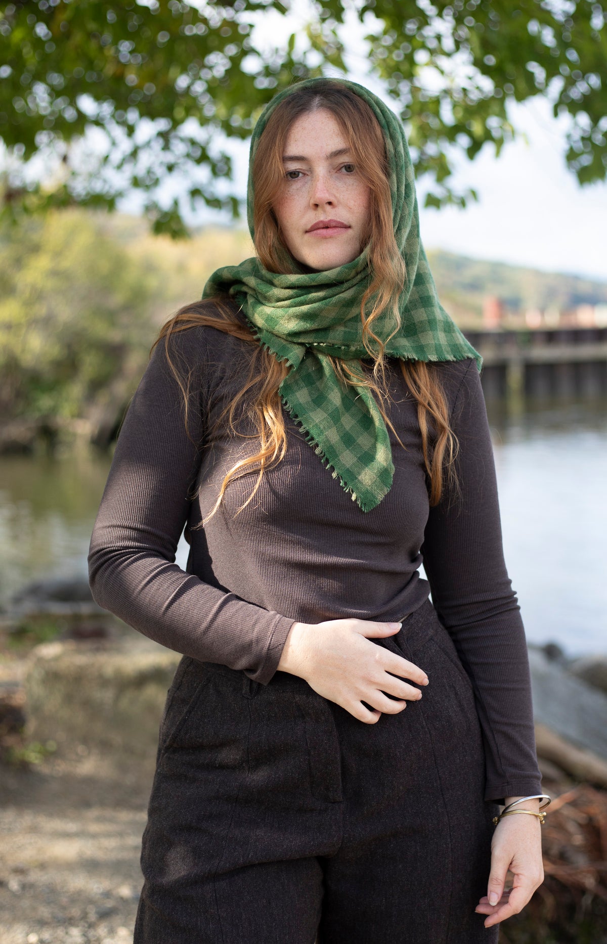Cedar & Bay Check Cashmere Scarf