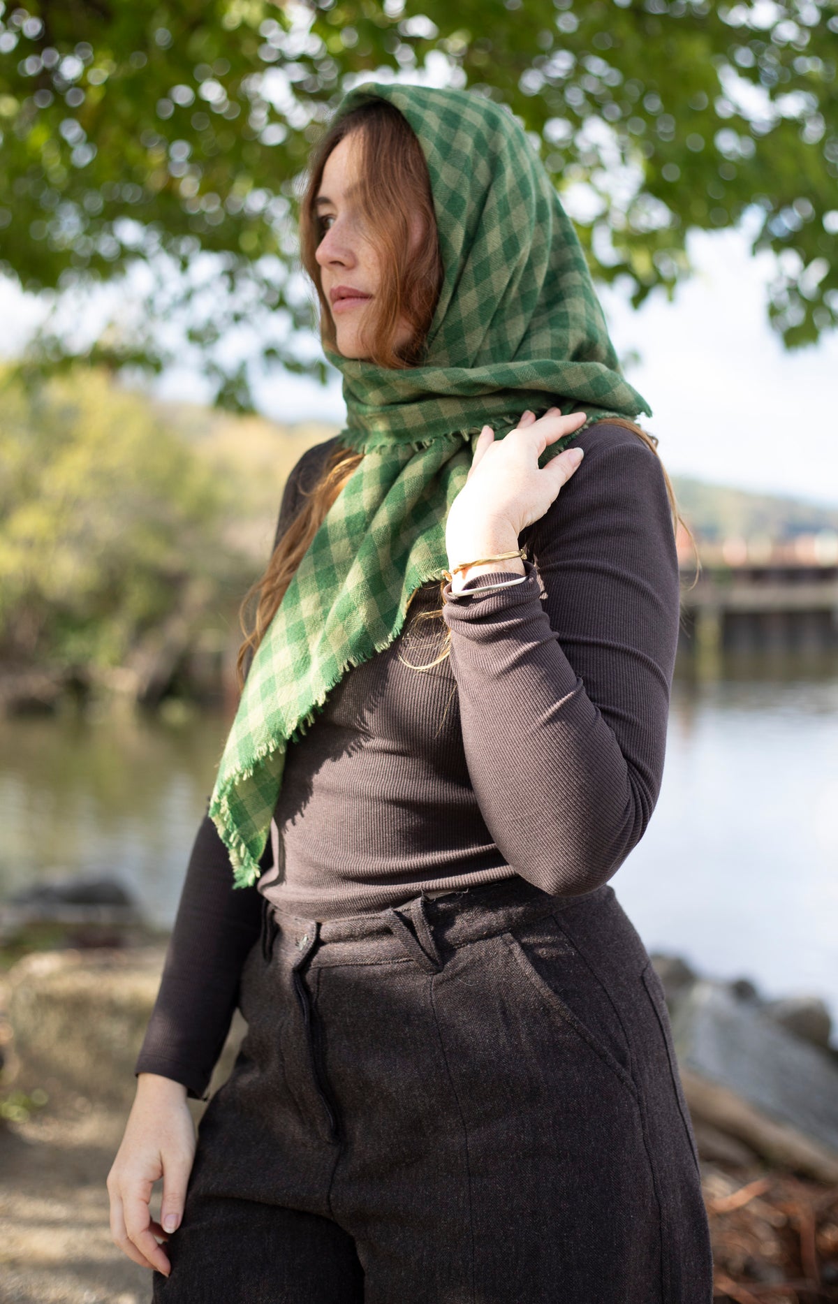 Cedar & Bay Check Cashmere Scarf