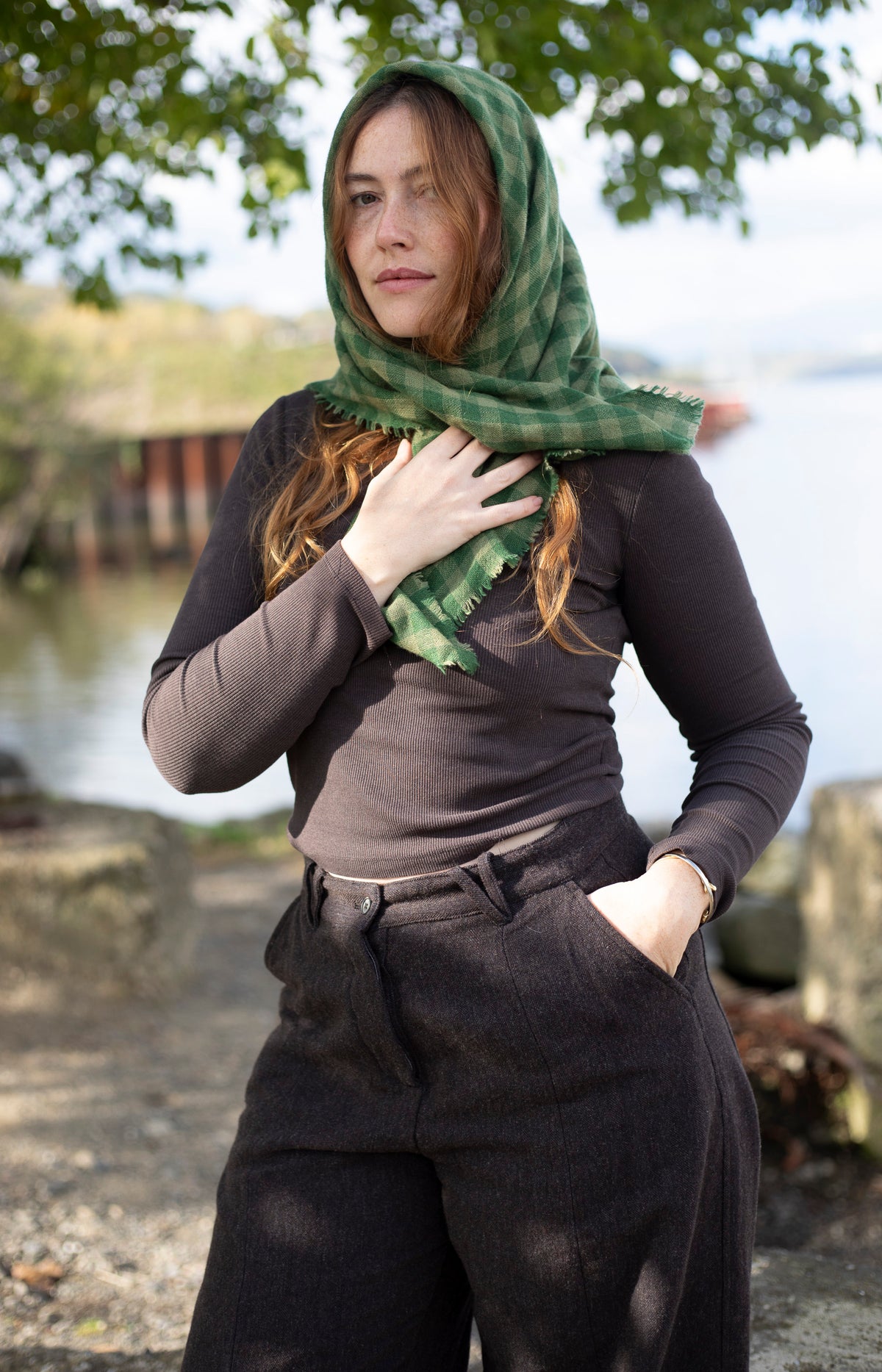 Cedar & Bay Check Cashmere Scarf