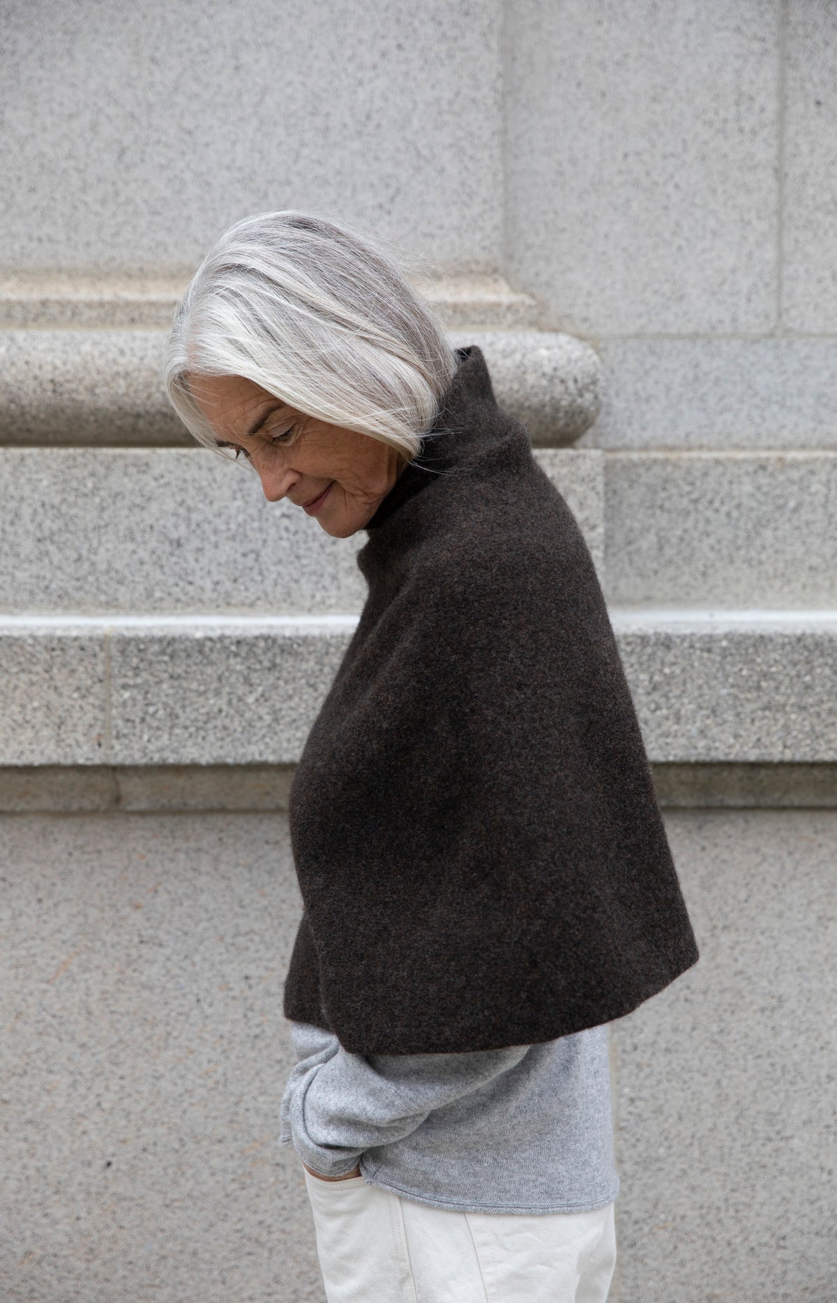 Cocoa Wool Poncho